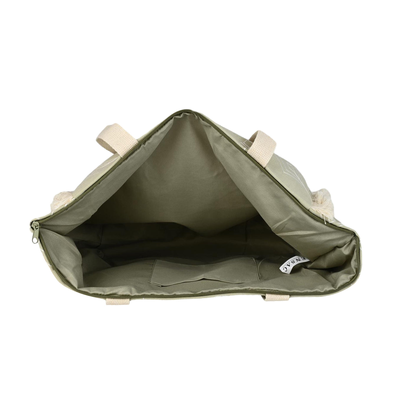 Ensac Sunshine Tote Bag for Women | Stylish Tribal Print Canvas Handbag with Fringe