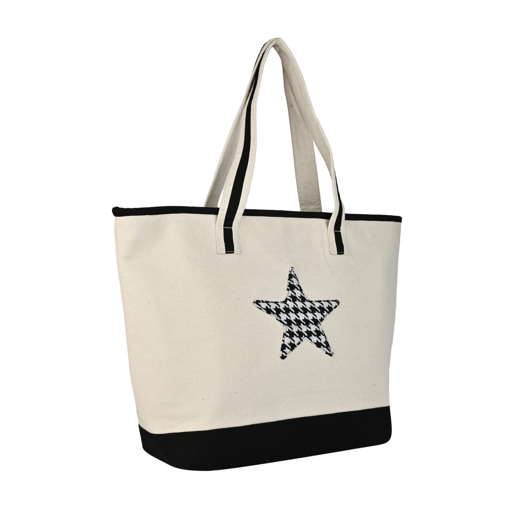 Black Star Canvas Tote Bag