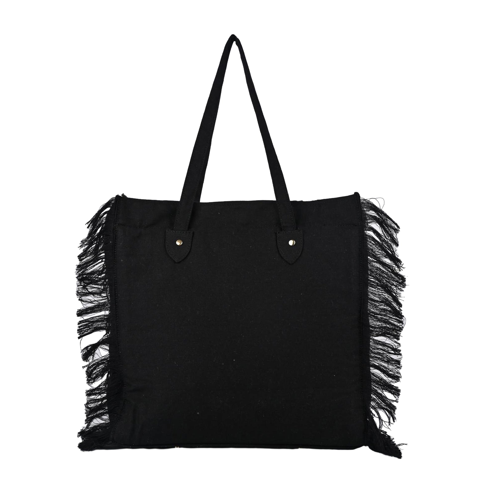 Ensac Fringed Tote Bag for Women | Stylish Ethnic Shoulder Handbag for Daily Use