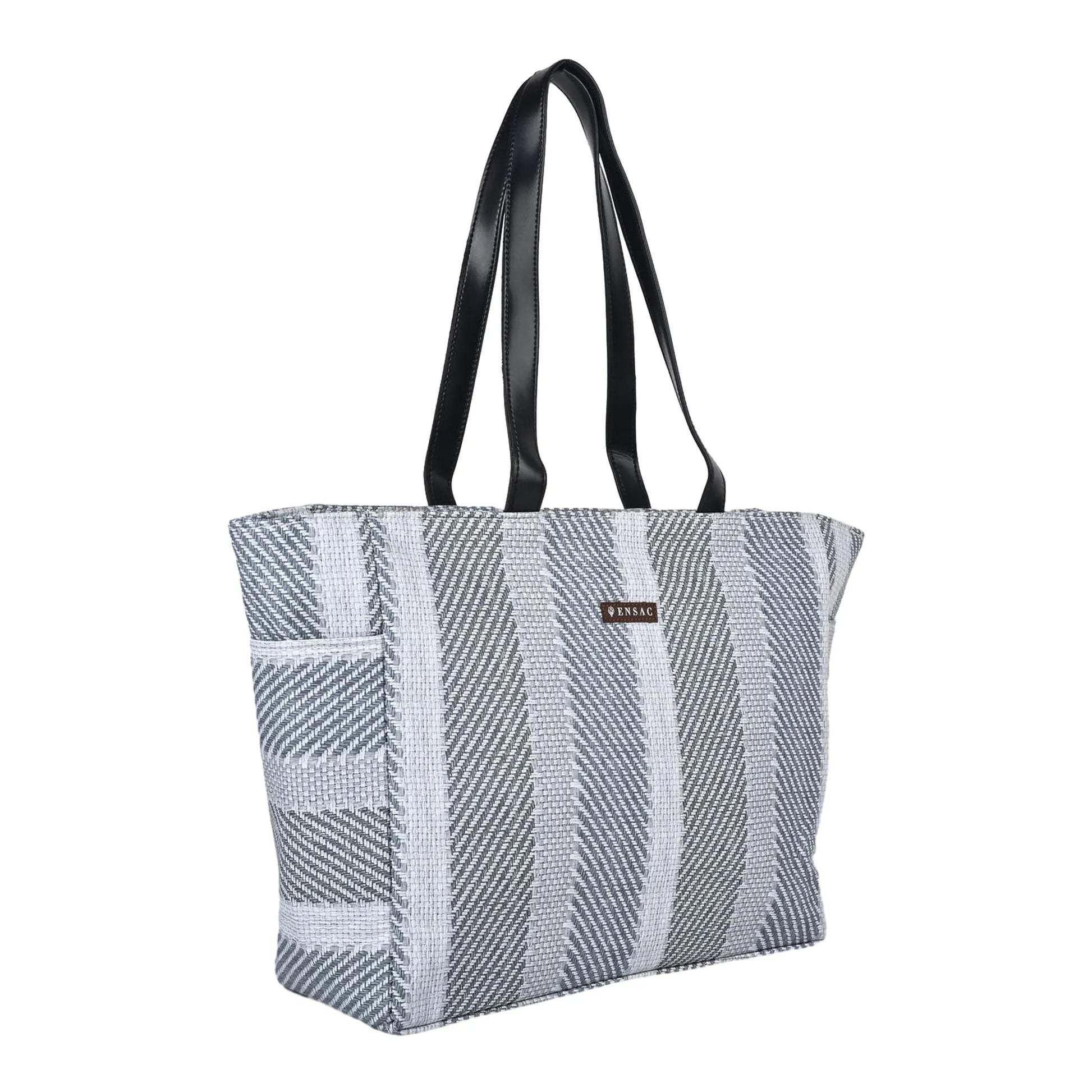 ENSAC Women’s Large Canvas Tote Handbag | Stylish Shoulder Bag with Multi-Pockets
