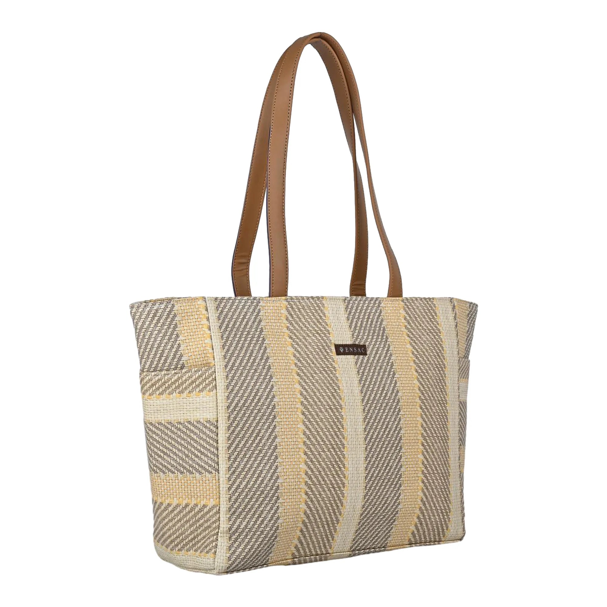 ENSAC Women’s Large Canvas Tote Handbag | Stylish Shoulder Bag with Multi-Pockets