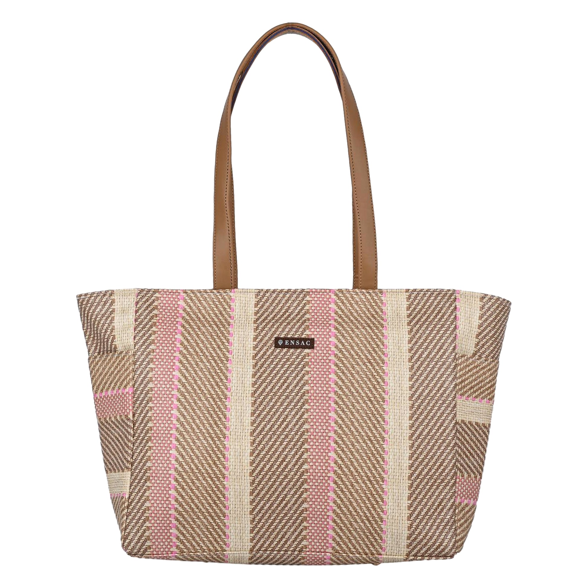 ENSAC Women’s Large Canvas Tote Handbag | Stylish Shoulder Bag with Multi-Pockets