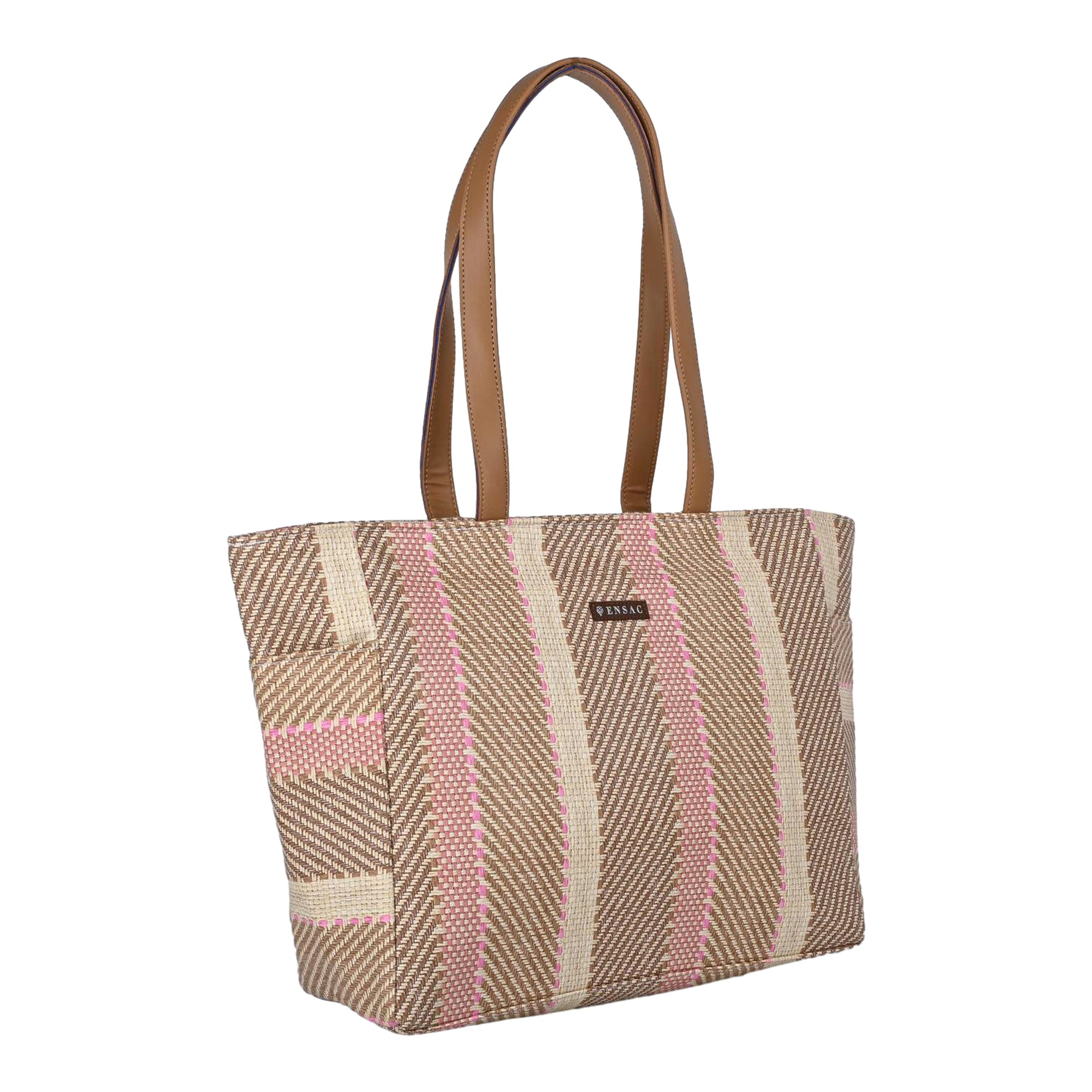 ENSAC Women’s Large Canvas Tote Handbag | Stylish Shoulder Bag with Multi-Pockets