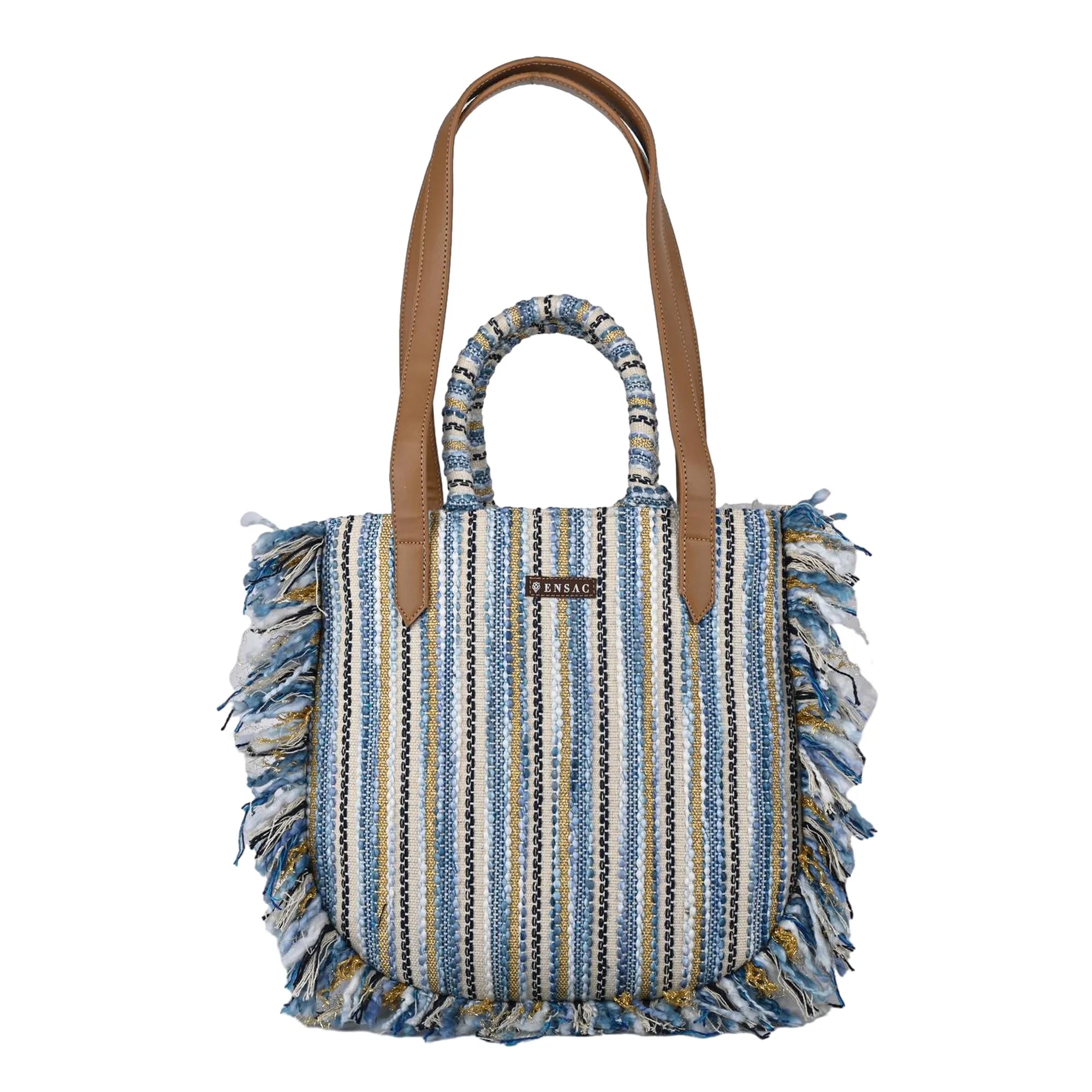 Ensac Fringed Tote Bag for Women | Stylish Ethnic Shoulder Handbag for Daily Use