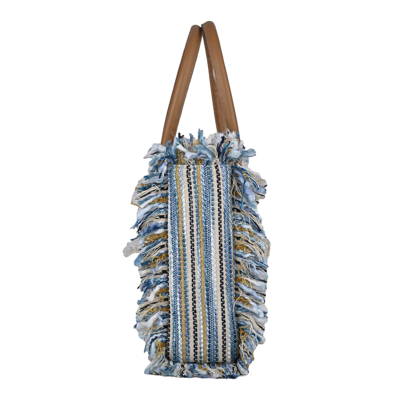 Ensac Striped Fringe Women Tote Bag | Spacious Style Shoulder Bag for Daily Use