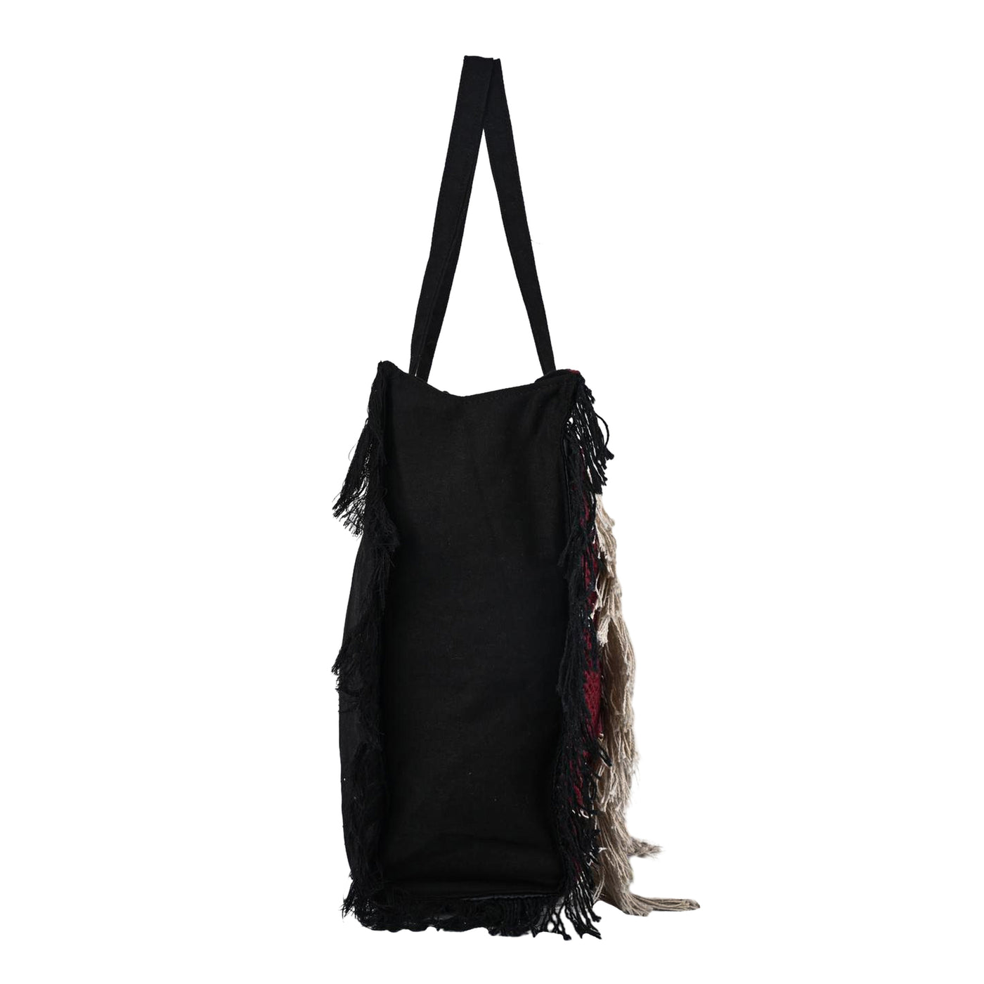Ensac Fringed Tote Bag for Women | Stylish Ethnic Shoulder Handbag for Daily Use