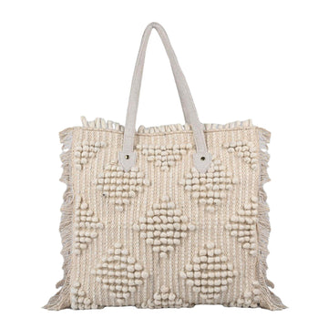 Ensac Fringed Tote Bag for Women | Stylish Ethnic Shoulder Handbag for Daily Use