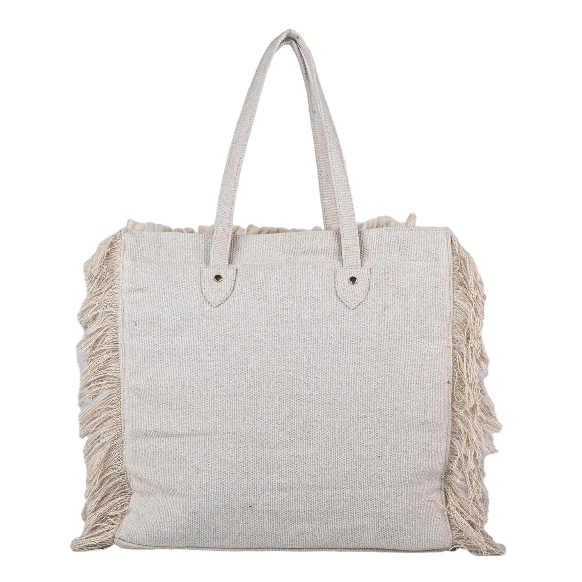 Ensac Fringed Tote Bag for Women | Stylish Ethnic Shoulder Handbag for Daily Use
