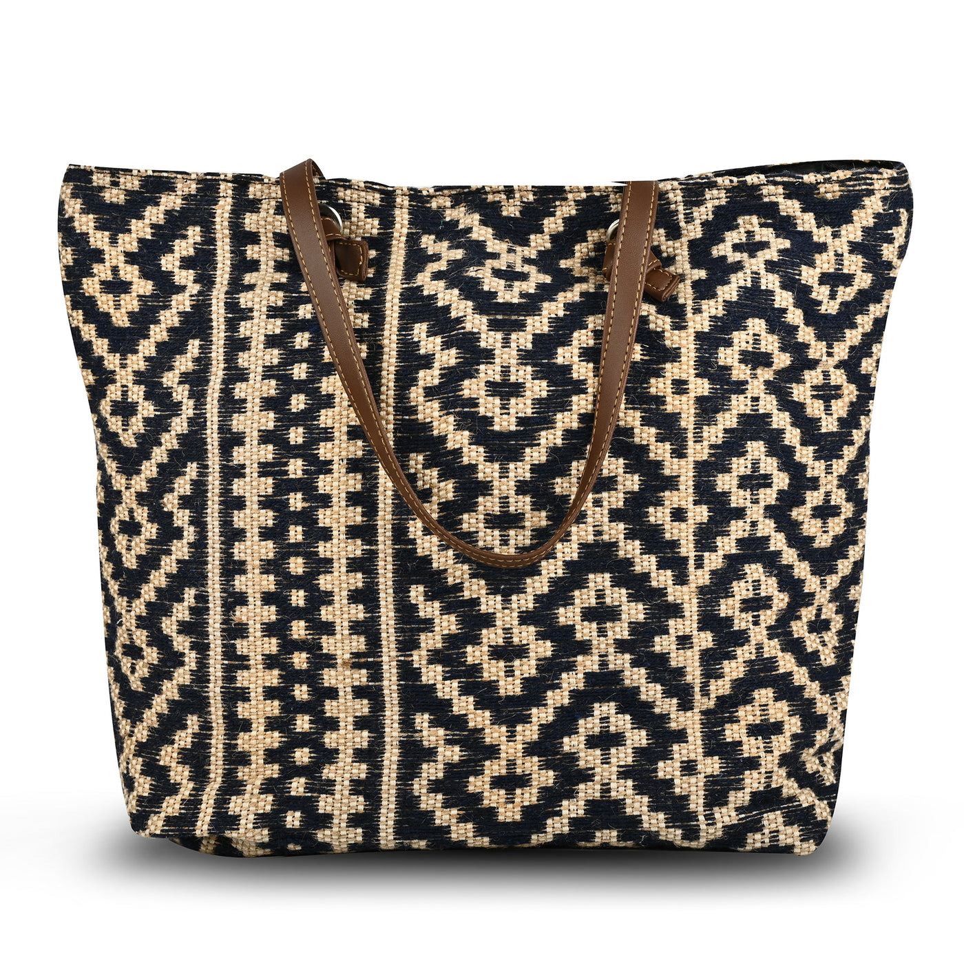 Blue Ethnic Pattern Shopping Tote Bag for Women | Stylish Fabric Carry Bag ensacworld