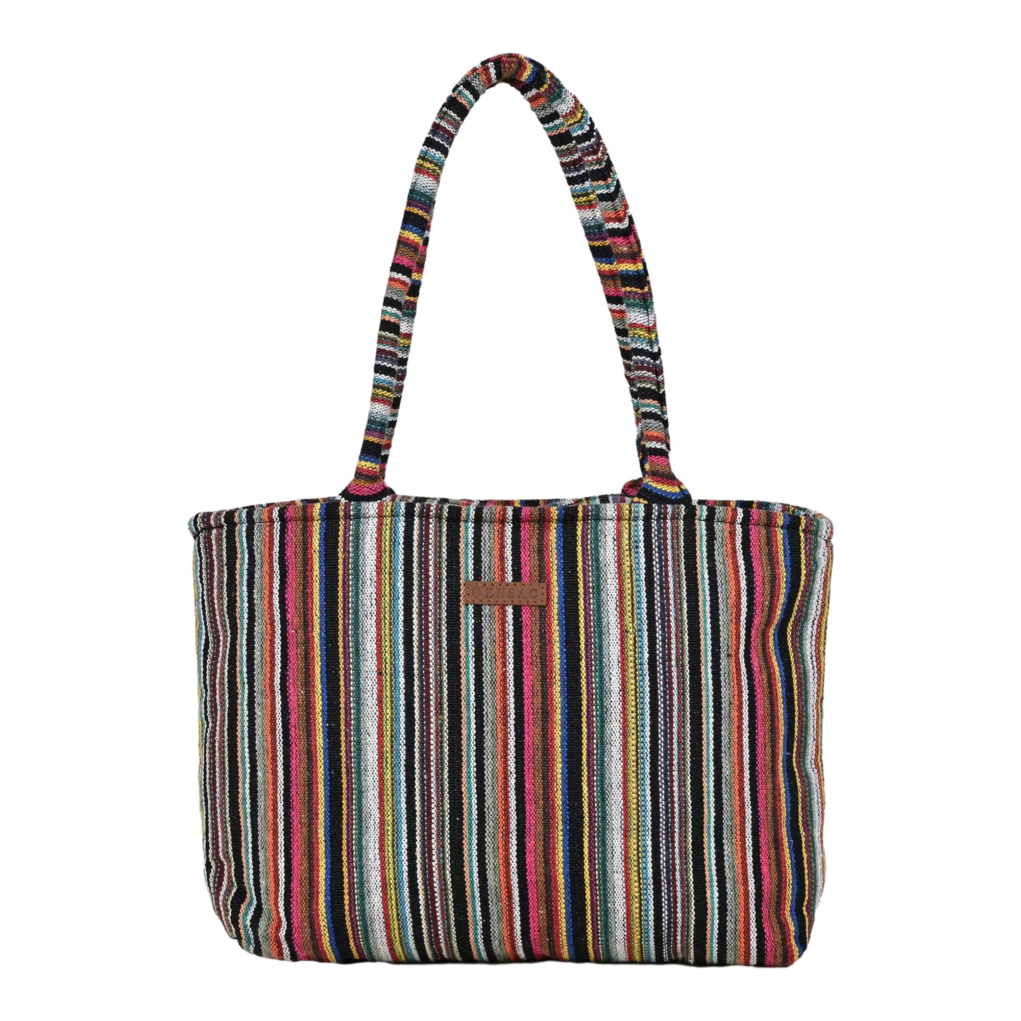 Ensac Women’s Tote Bag | Fringe Style, Lightweight Feel & Must-Have Travel Pick TOTE-MULTISTRIPE-SMALL