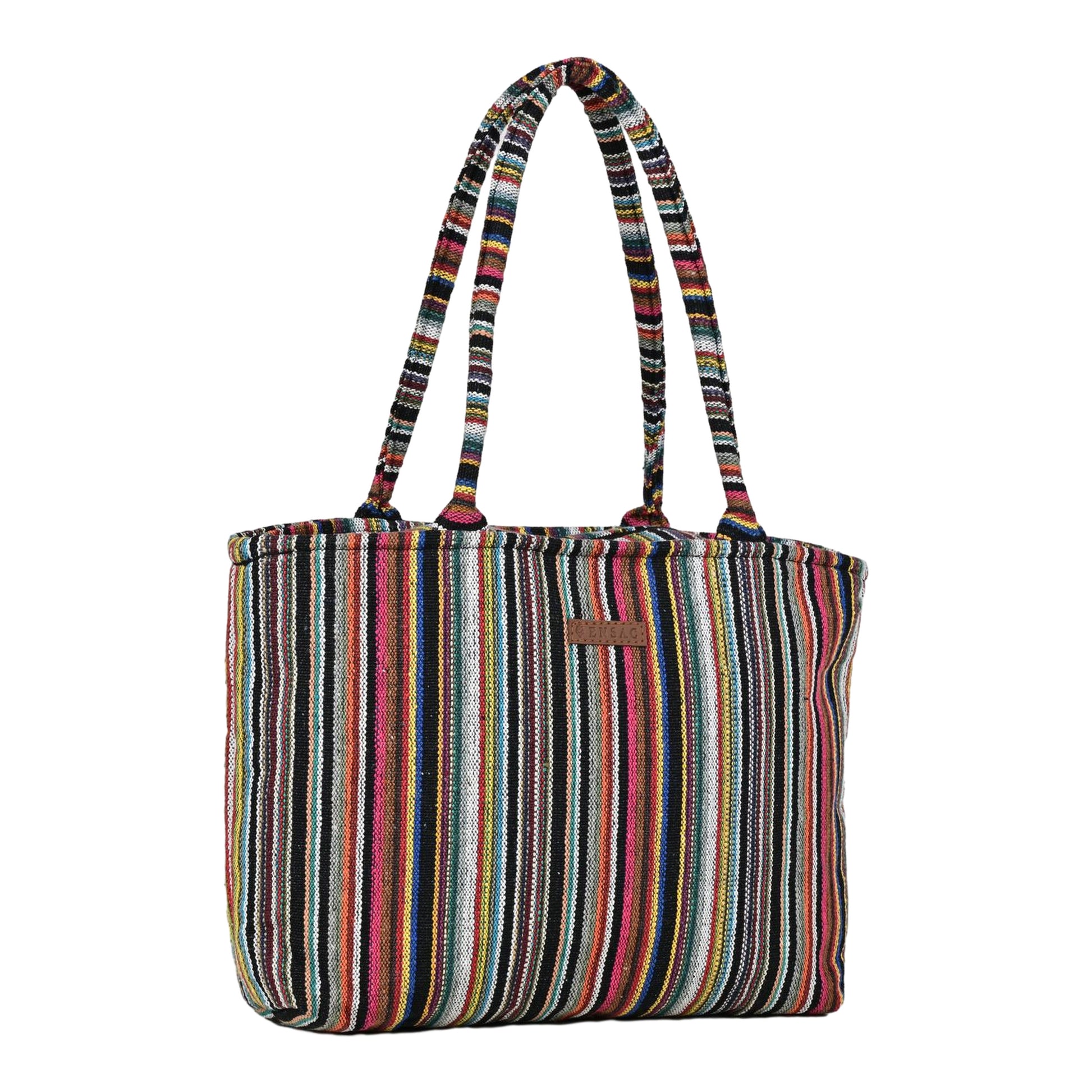 Ensac Women’s Tote Bag | Fringe Style, Lightweight Feel & Must-Have Travel Pick TOTE-MULTISTRIPE-SMALL
