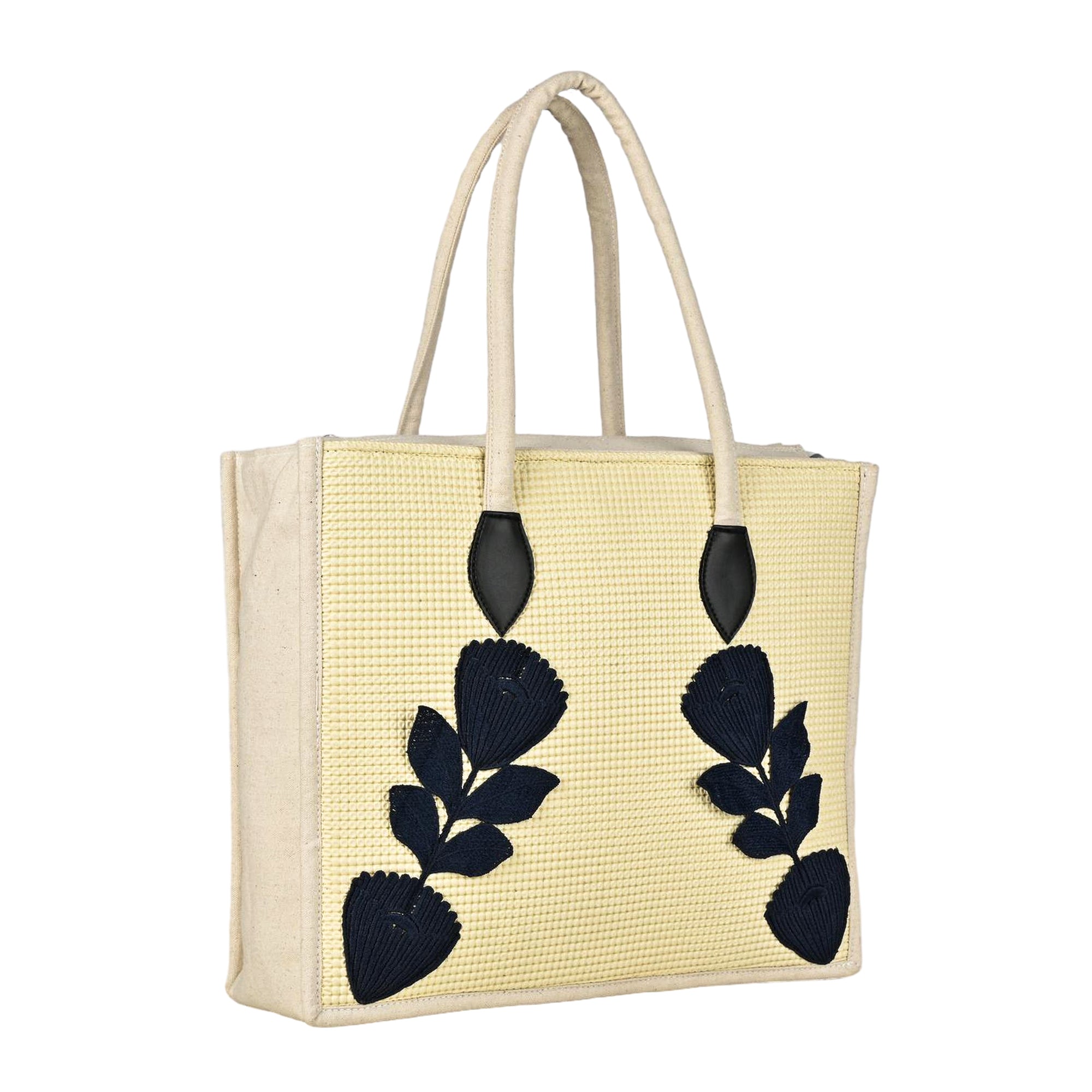 ENSAC Cotton Canvas Beige Tote bag for women & Girls