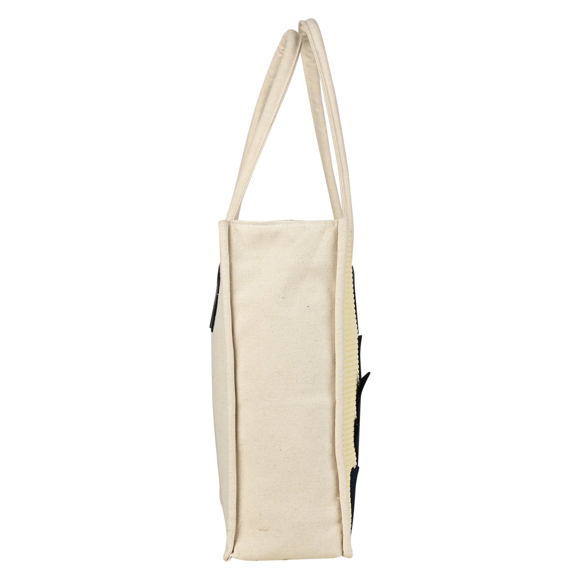 ENSAC Cotton Canvas Beige Tote bag for women & Girls