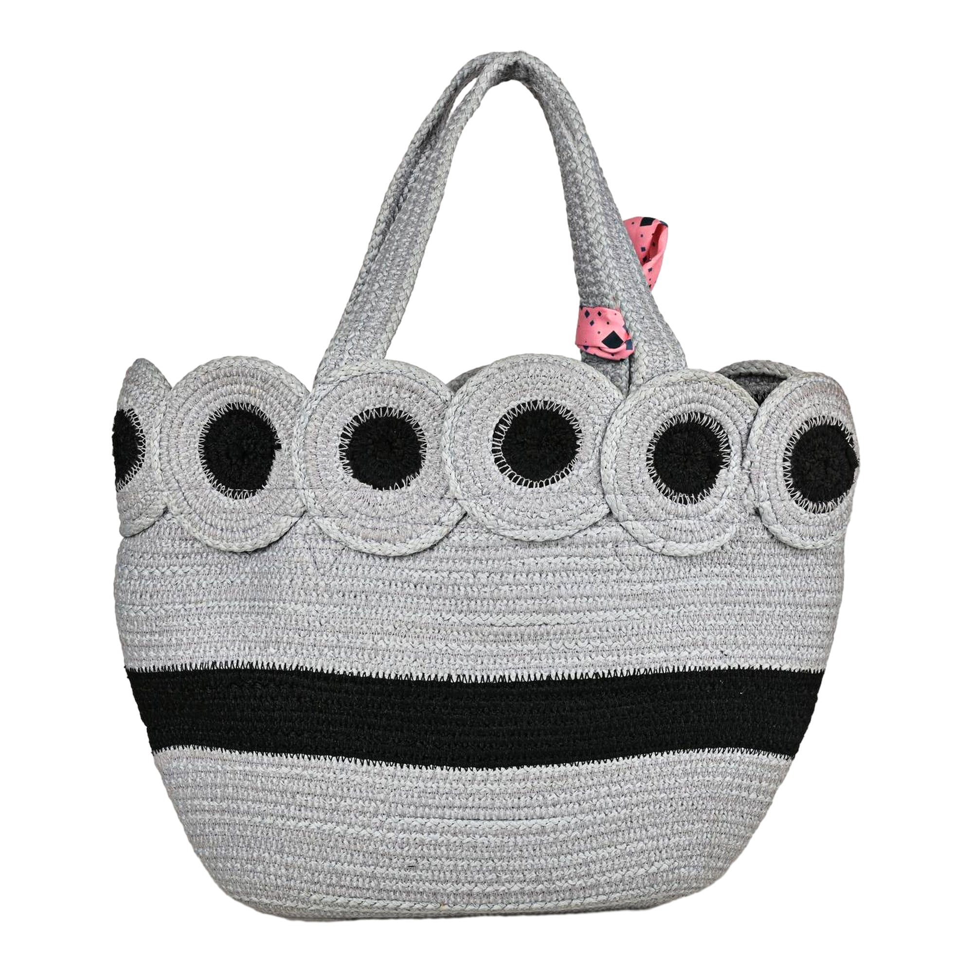 Ensac’s Tote-Plates Juterope Tote bag for Women/Girls-JUTEROPE-TOTE-PLATES-BLKGREY