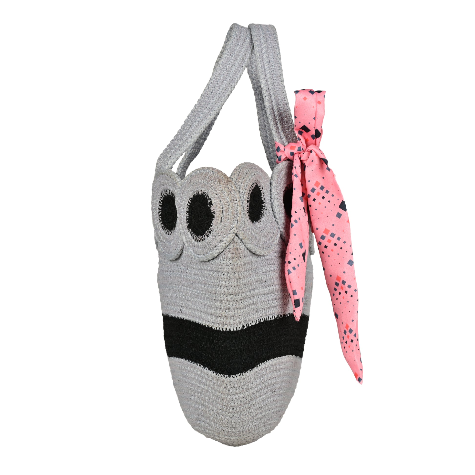 Ensac’s Tote-Plates Juterope Tote bag for Women/Girls-JUTEROPE-TOTE-PLATES-BLKGREY