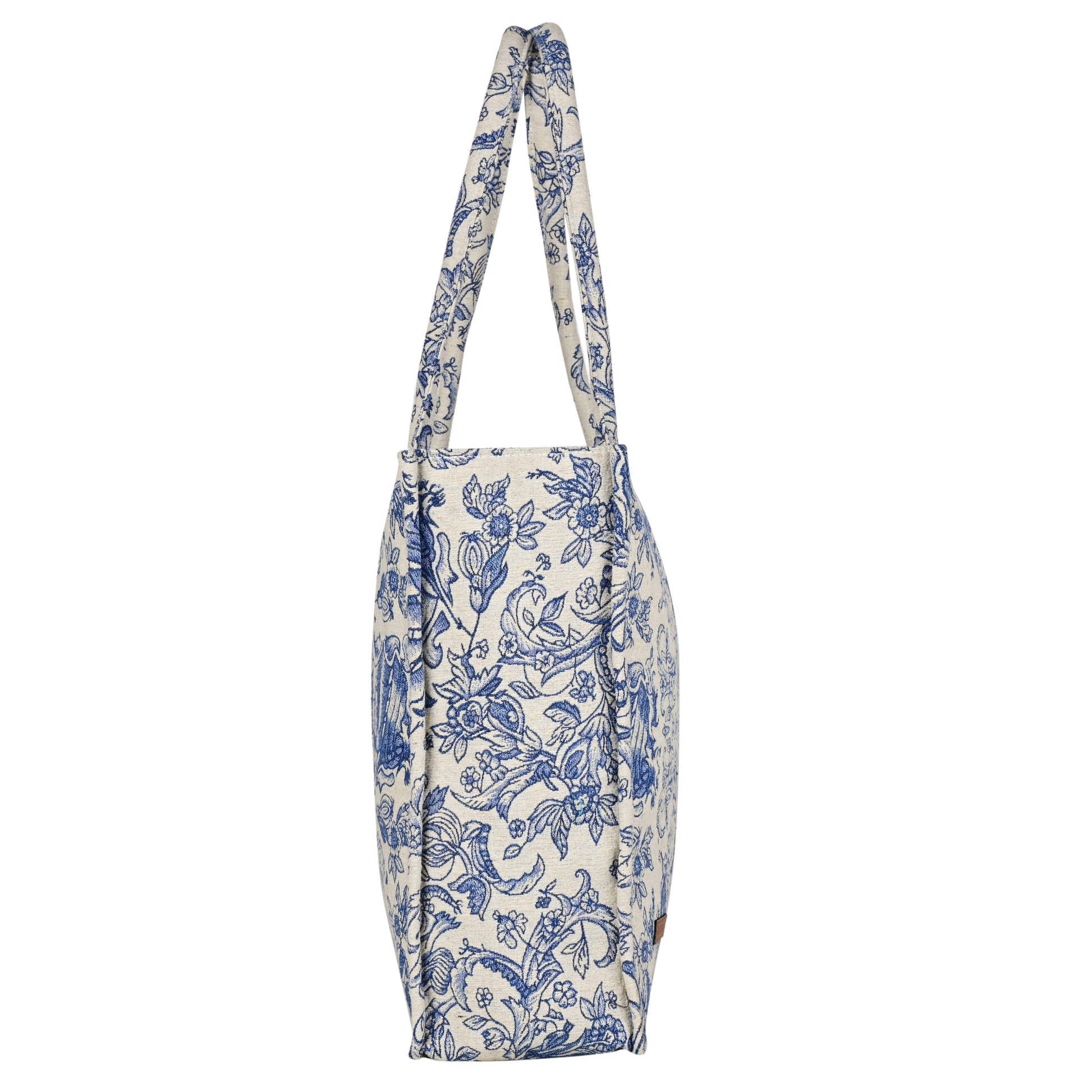 ENSAC cotton Jacquard Blue Tote bag for women & girls