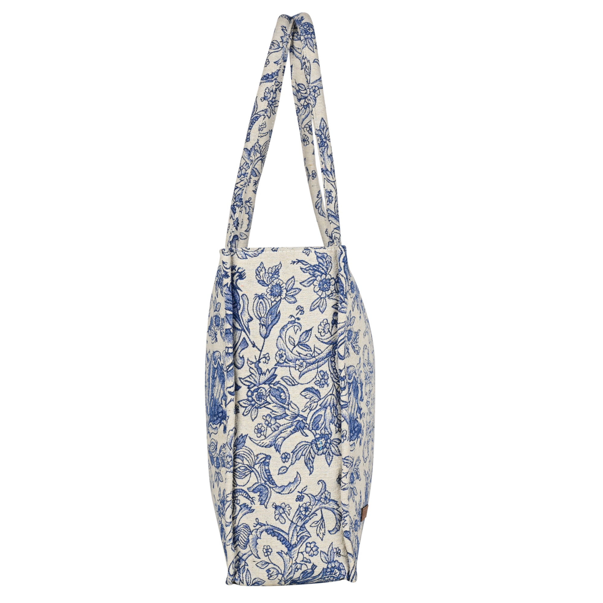 ENSAC cotton Jacquard Blue Tote bag for women & girls