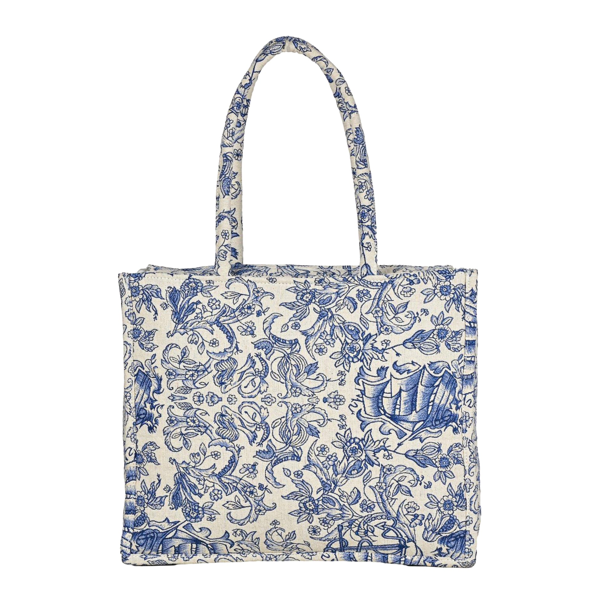 ENSAC cotton Jacquard Blue Tote bag for women & girls