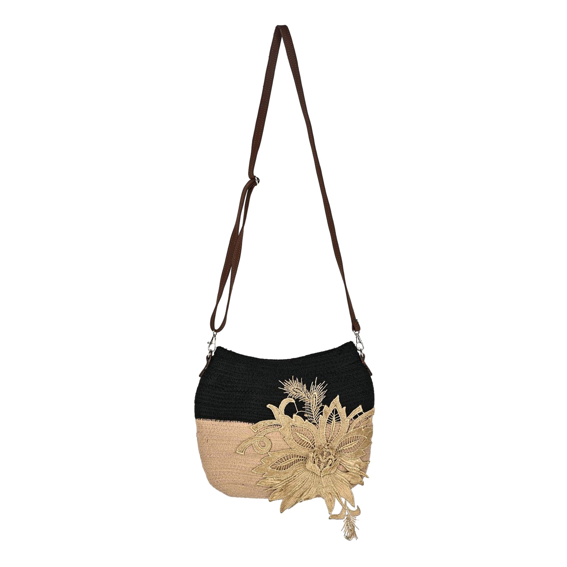 Beige Sling Bag Women's Premium Juterope