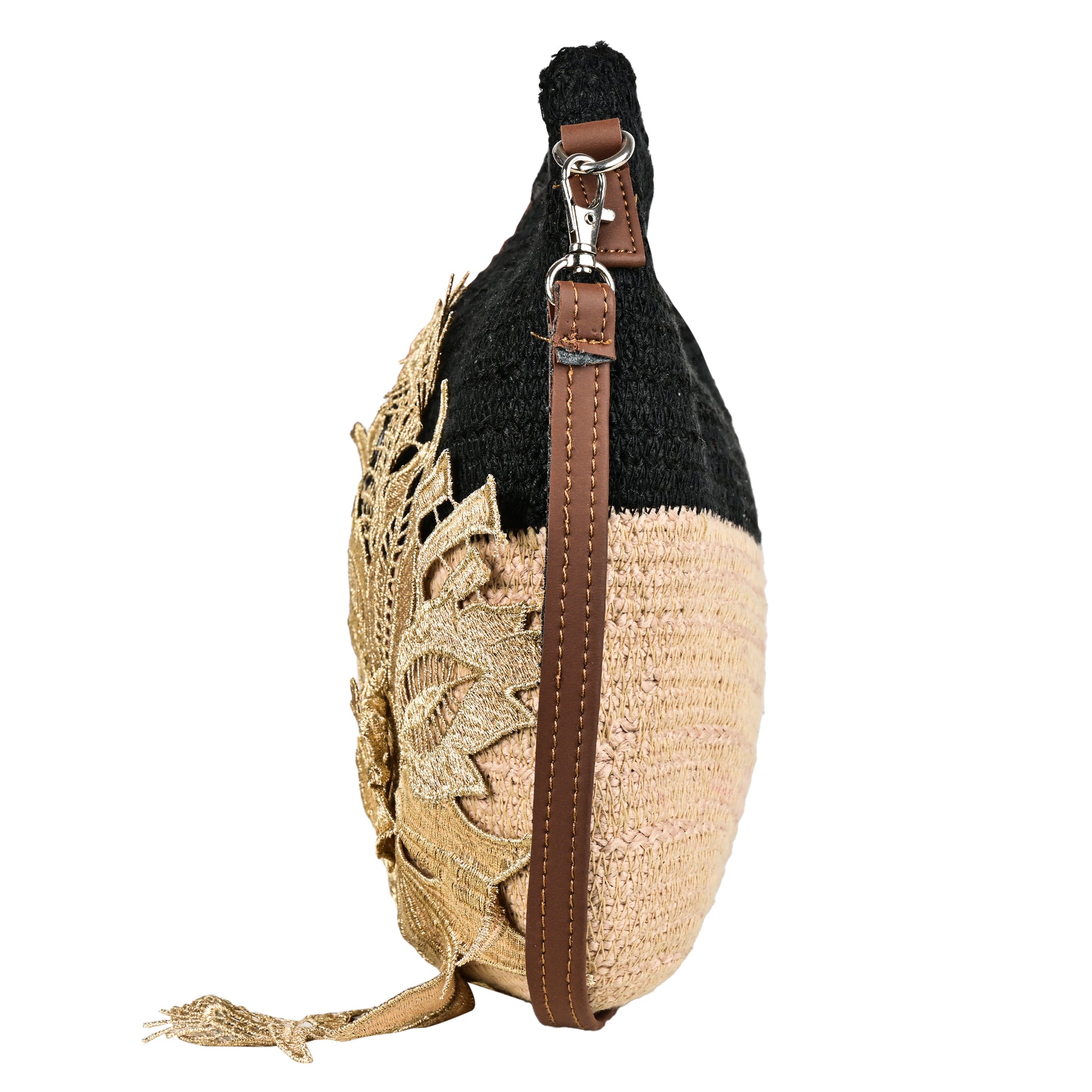 Beige Sling Bag Women's Premium Juterope