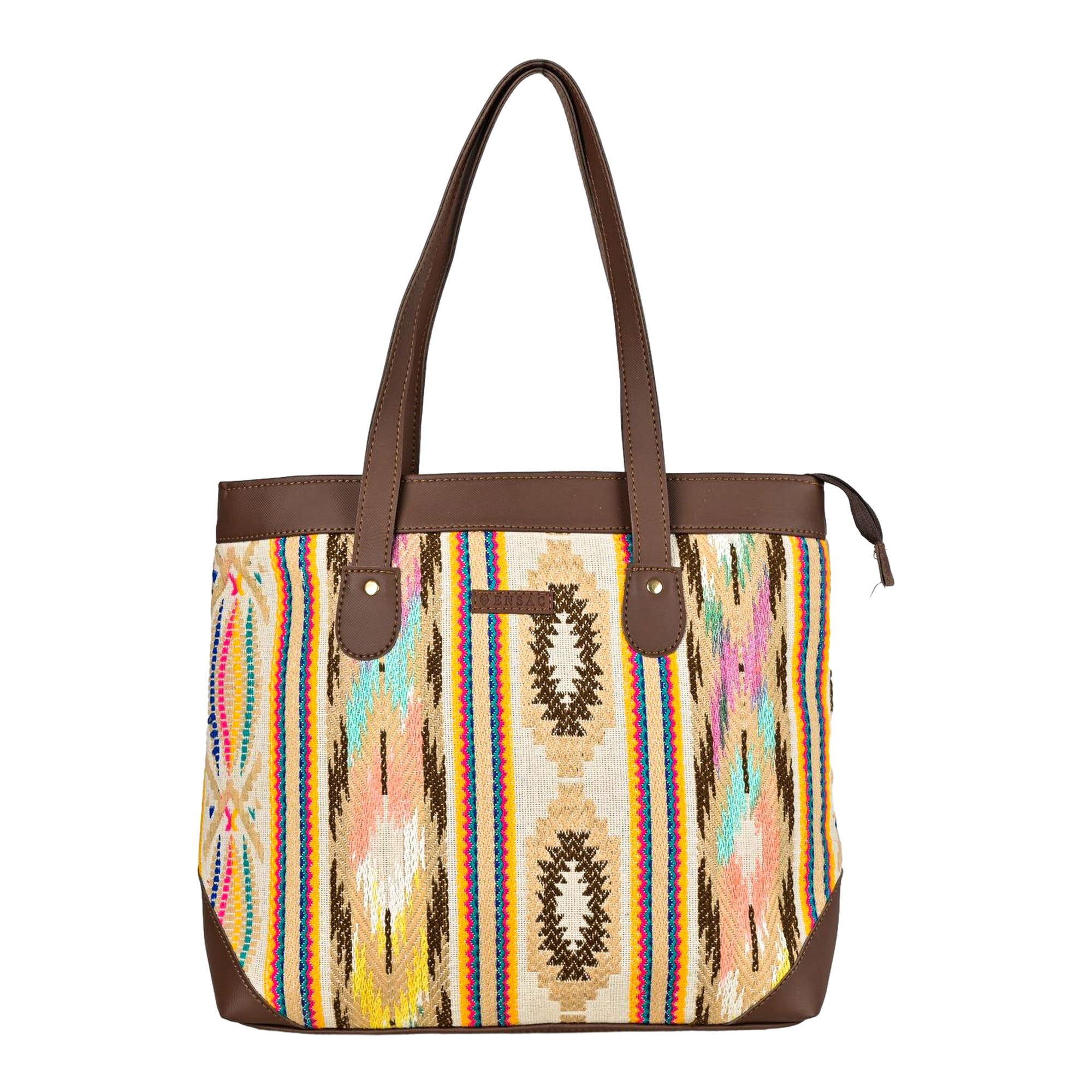 Ensac Elegant Tote Bag for Women | Elegant Ethnic Style, Spacious & Lightweight TOTE-FIREWORK-YLW-1