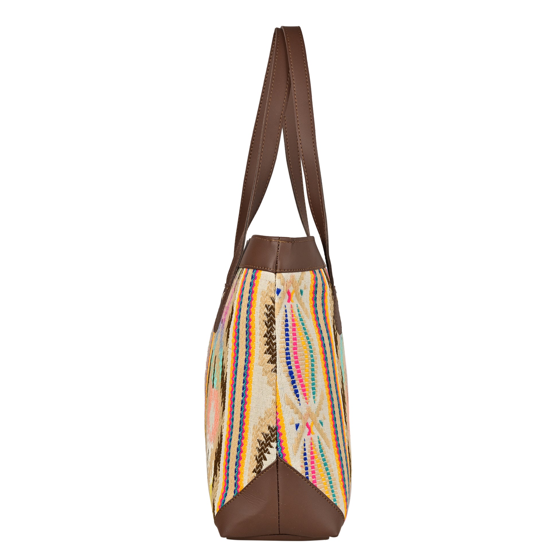 Ensac Elegant Tote Bag for Women | Elegant Ethnic Style, Spacious & Lightweight TOTE-FIREWORK-YLW-1