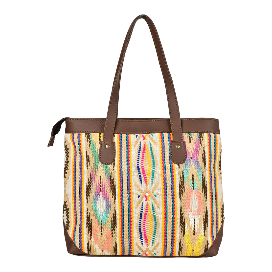 Ensac Elegant Tote Bag for Women | Elegant Ethnic Style, Spacious & Lightweight TOTE-FIREWORK-YLW-1