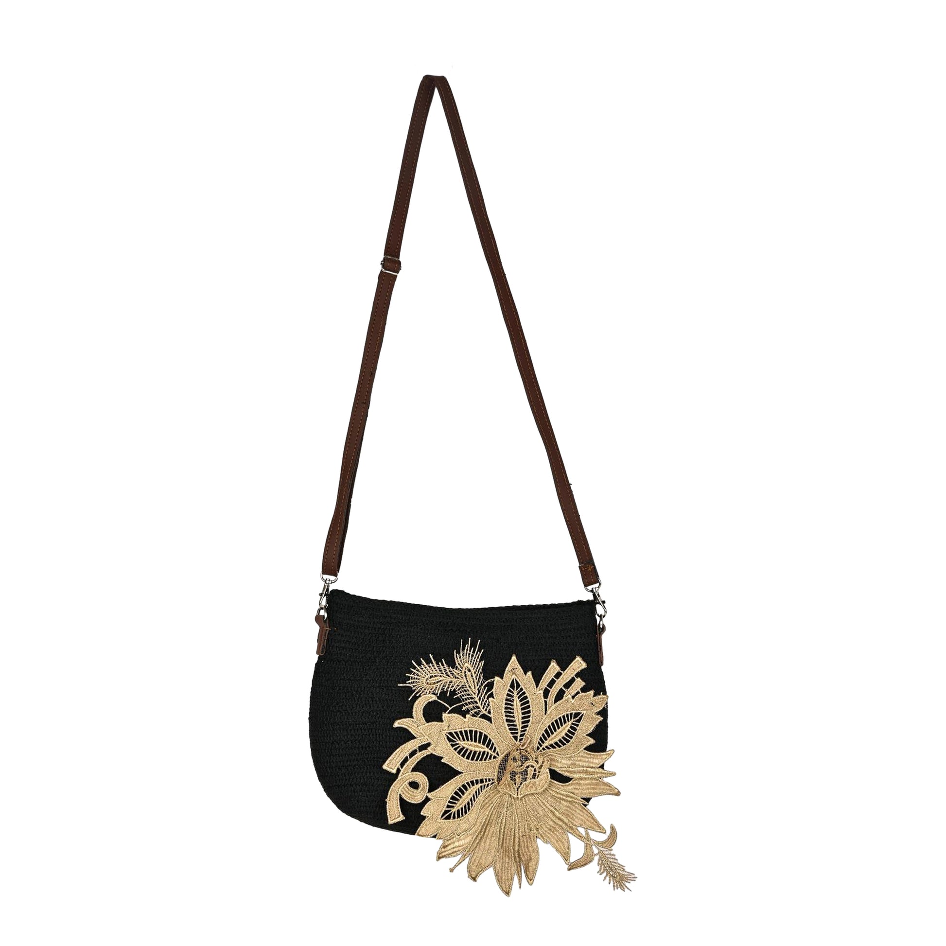 Black Sling Bag Women's Premium Juterope