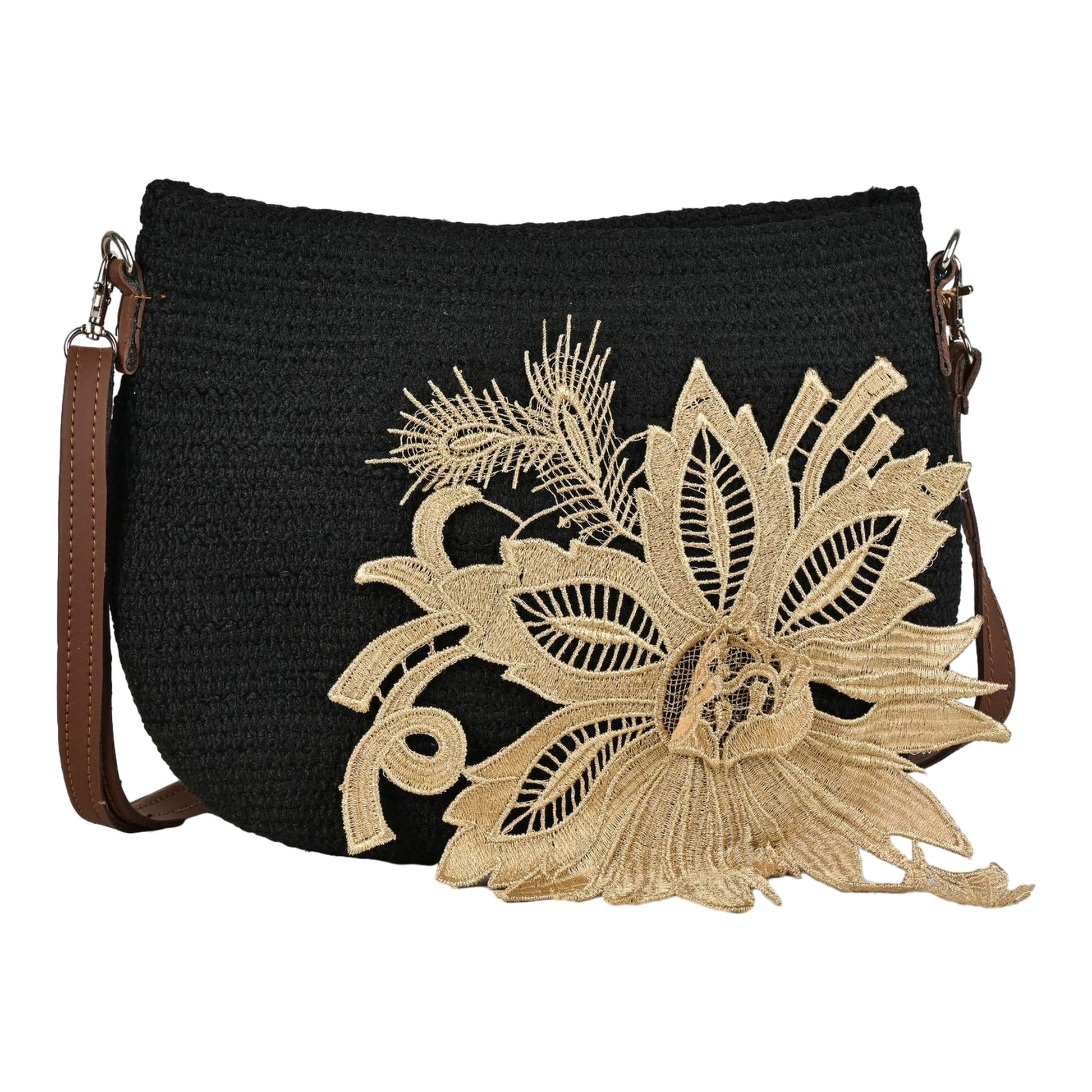 Black Sling Bag Women's Premium Juterope