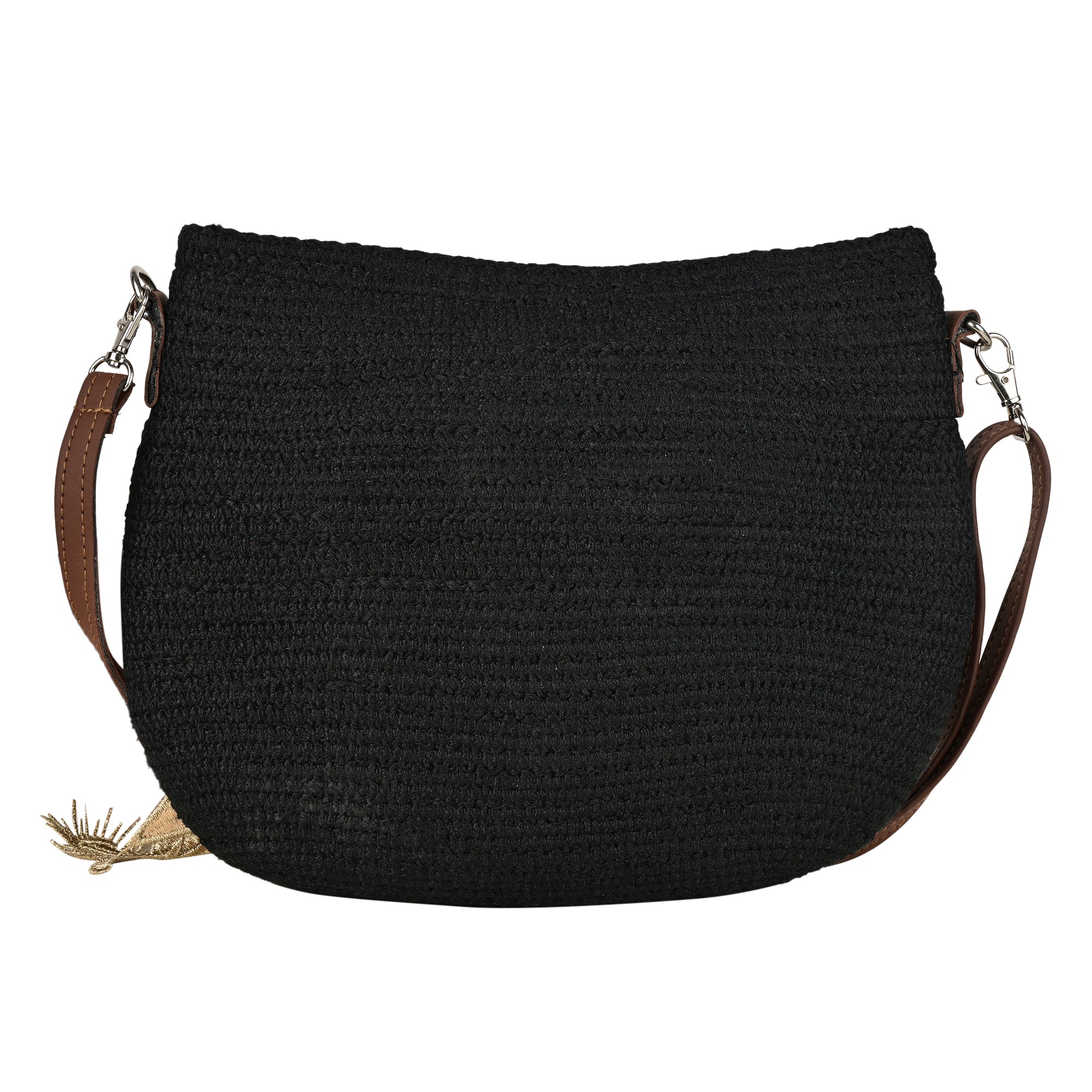 Black Sling Bag Women's Premium Juterope