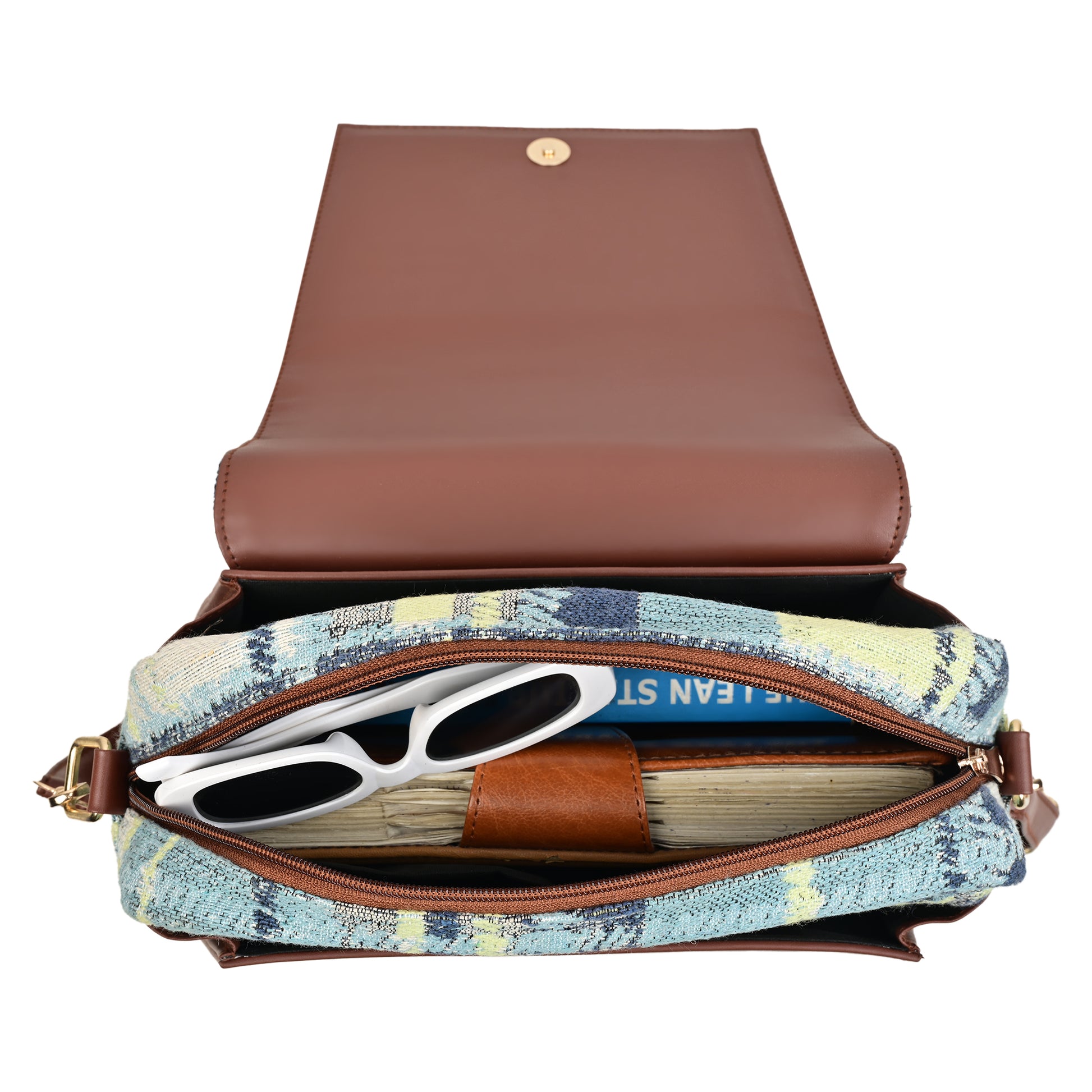 Blue Sling Bag Women's Premium Cotton Jacquard