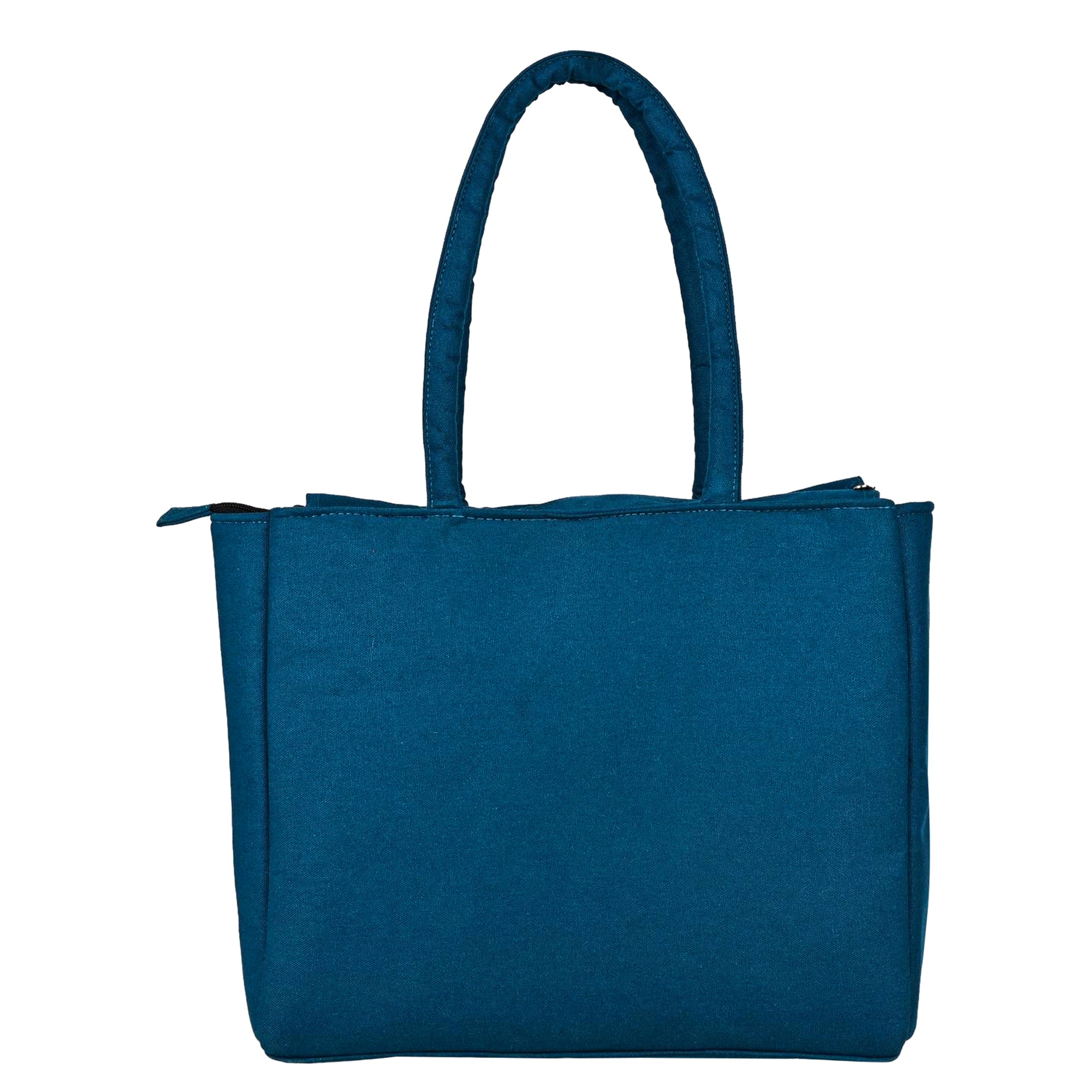 ENSAC Cotton Canvas Fusion style Blue Tote bag for women & Girls