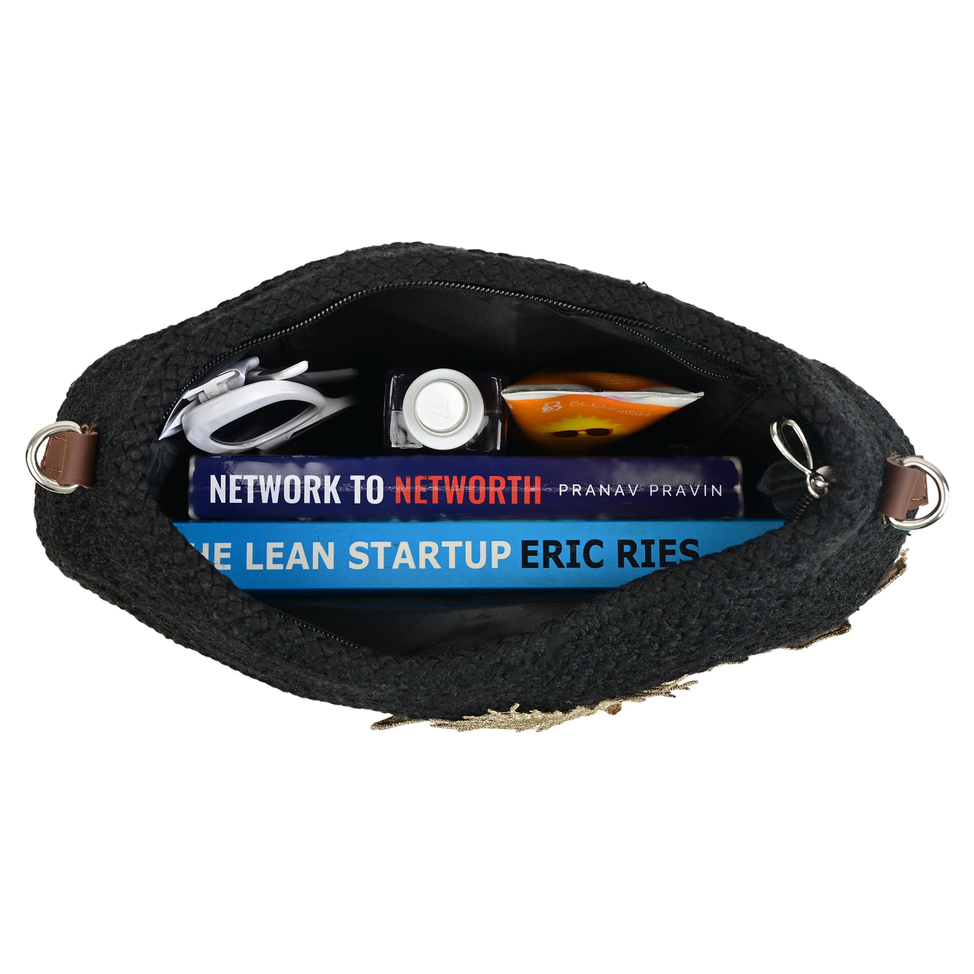 Black Sling Bag Women's Premium Juterope