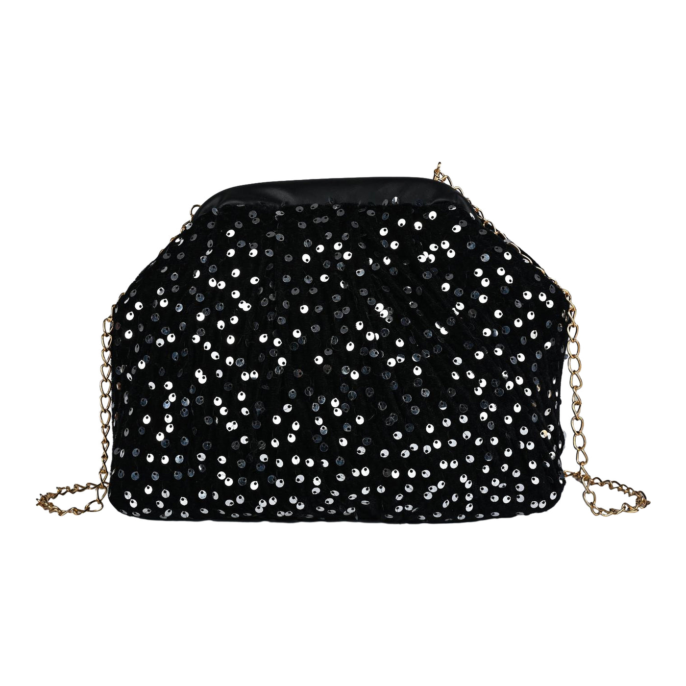 ENSAC Women's Pleated Clutch Bag | Handbag in Textured Synthetic Fabric – Stylish Party Purse