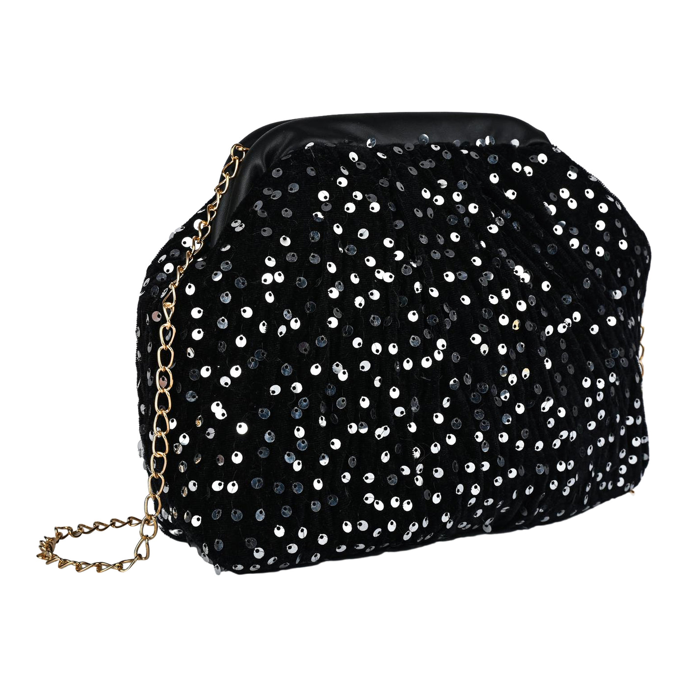 ENSAC Women's Pleated Clutch Bag | Handbag in Textured Synthetic Fabric – Stylish Party Purse