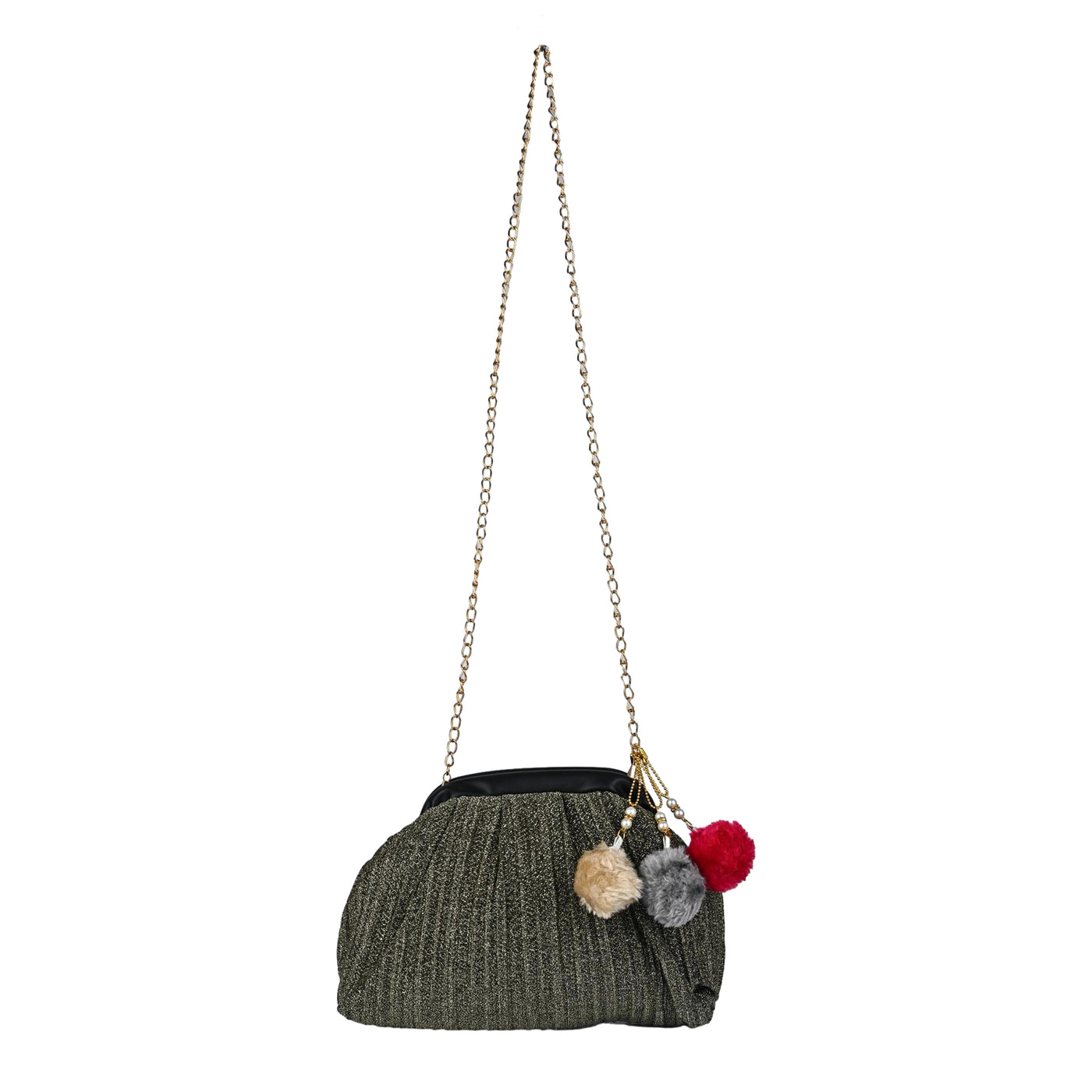 ENSAC Women's Pleated Clutch Bag | Handbag in Textured Synthetic Fabric – Stylish Party Purse