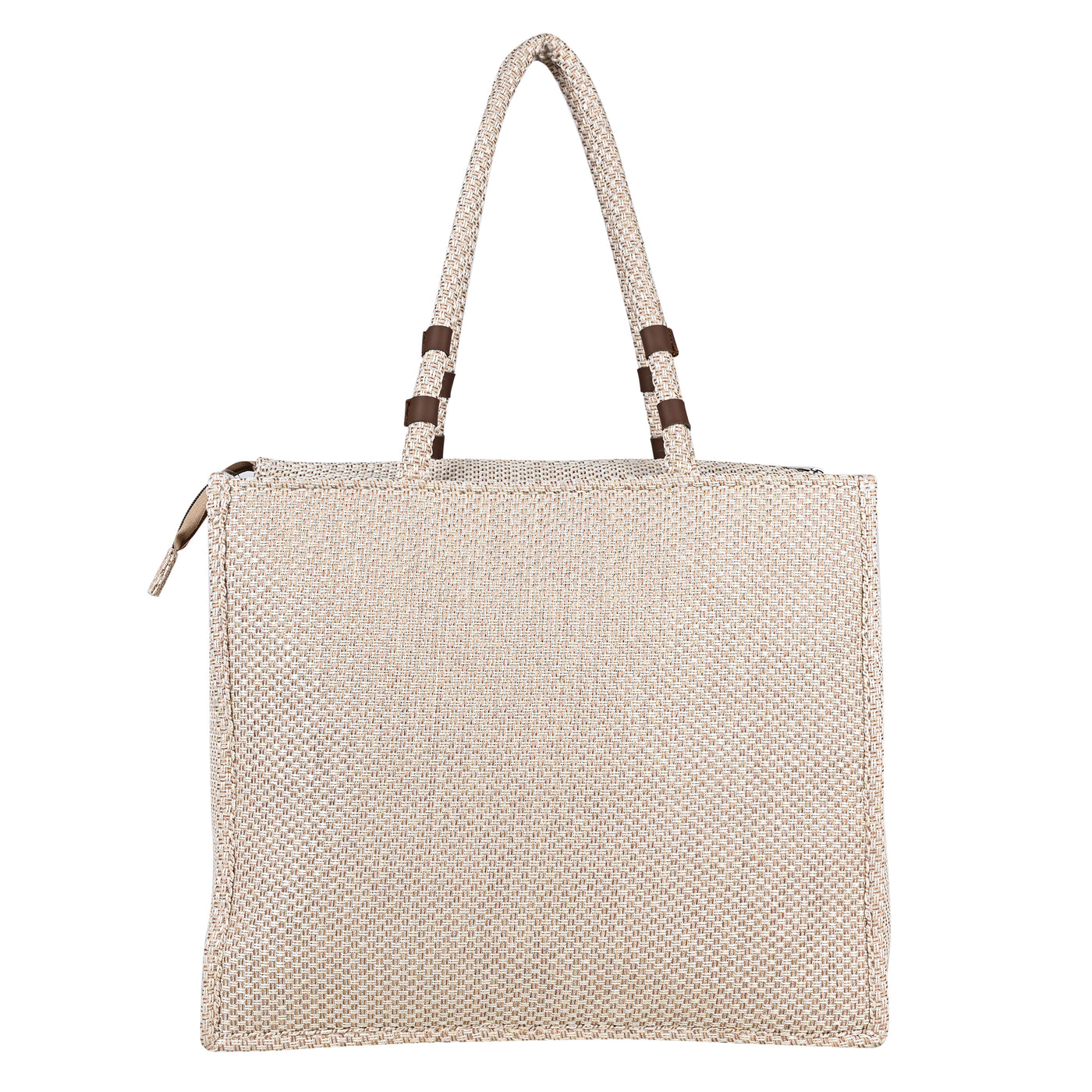 ENSAC Cotton Jacquard patch style Yellow Beige Tote Bag for women & Girls