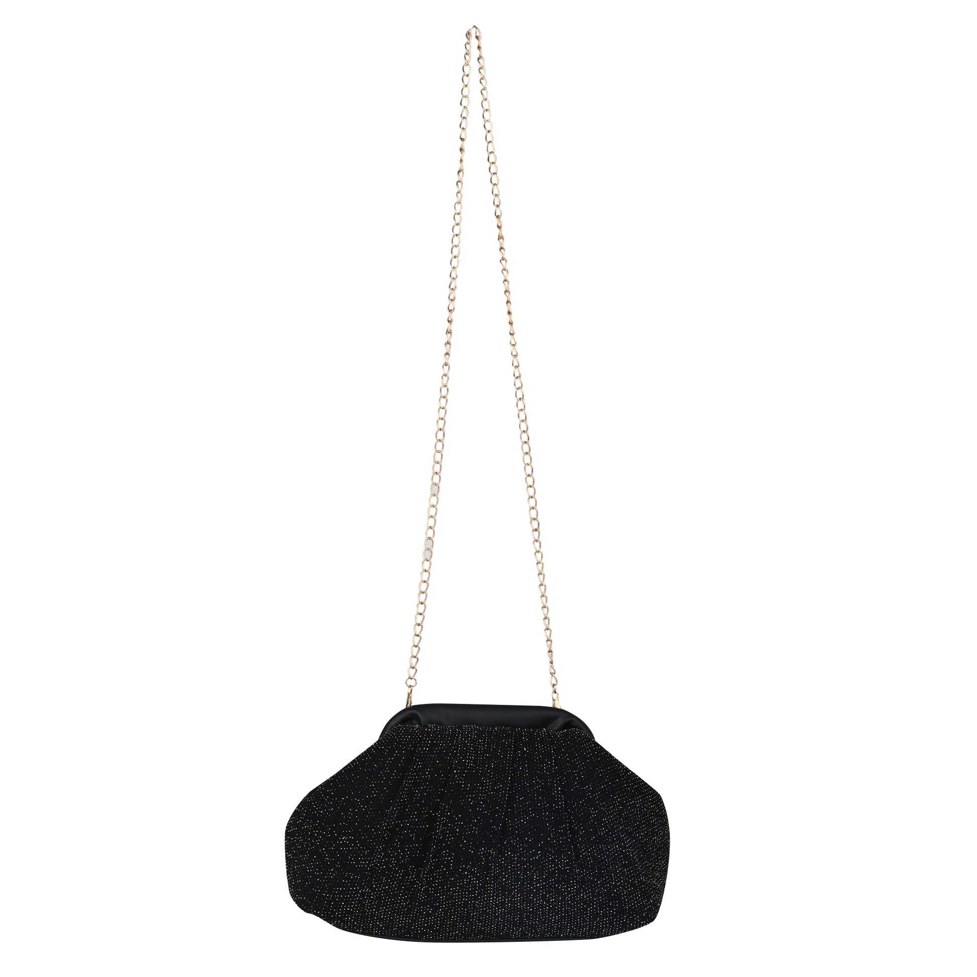 ENSAC Women's Pleated Clutch Bag | Handbag in Textured Synthetic Fabric – Stylish Party Purse