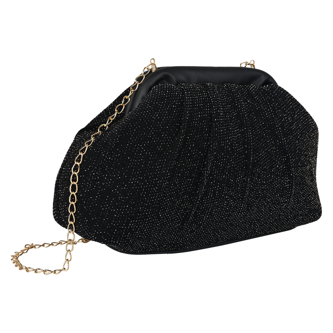 ENSAC Women's Pleated Clutch Bag | Handbag in Textured Synthetic Fabric – Stylish Party Purse