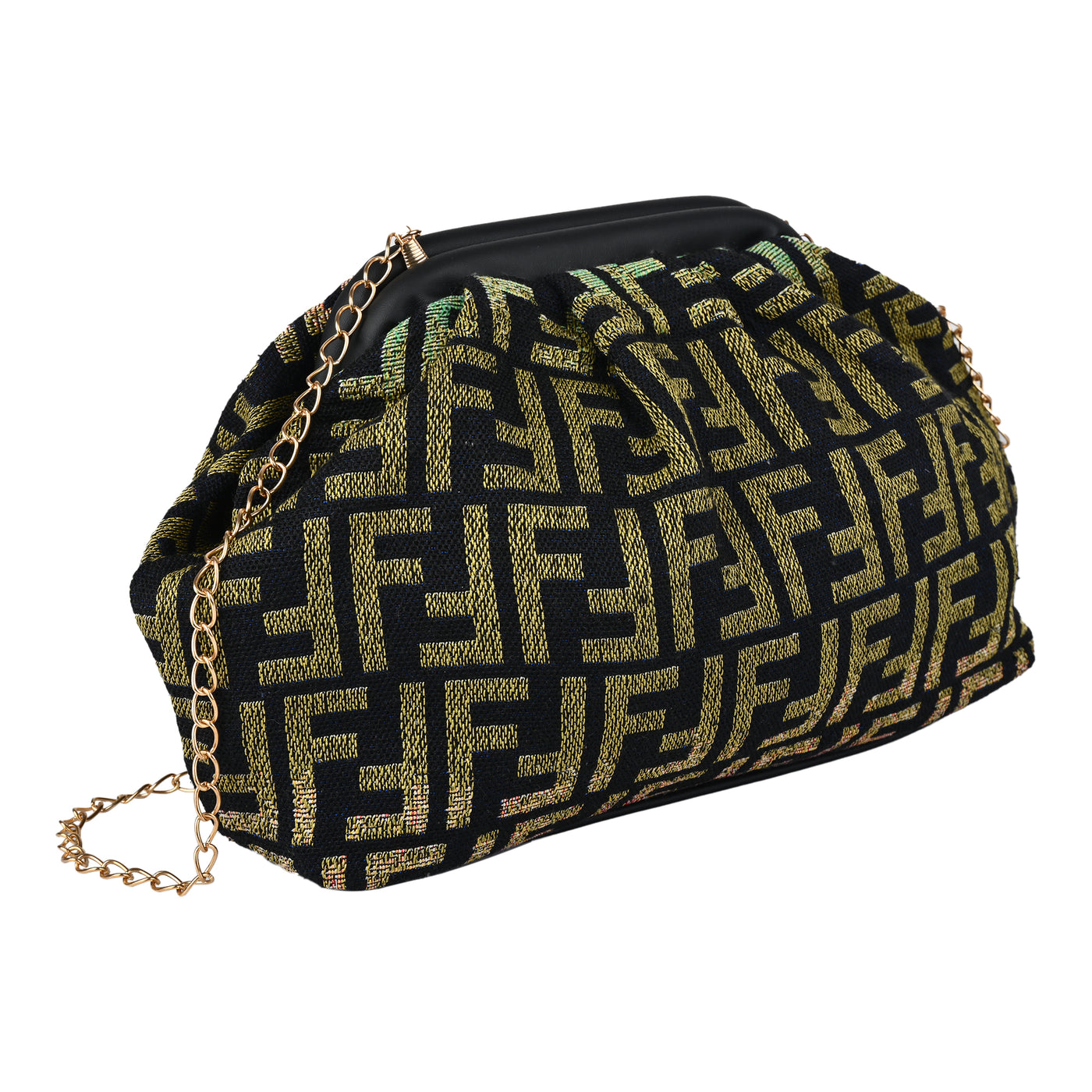 ENSAC Women's Pleated Clutch Bag | Handbag in Textured Synthetic Fabric – Stylish Party Purse