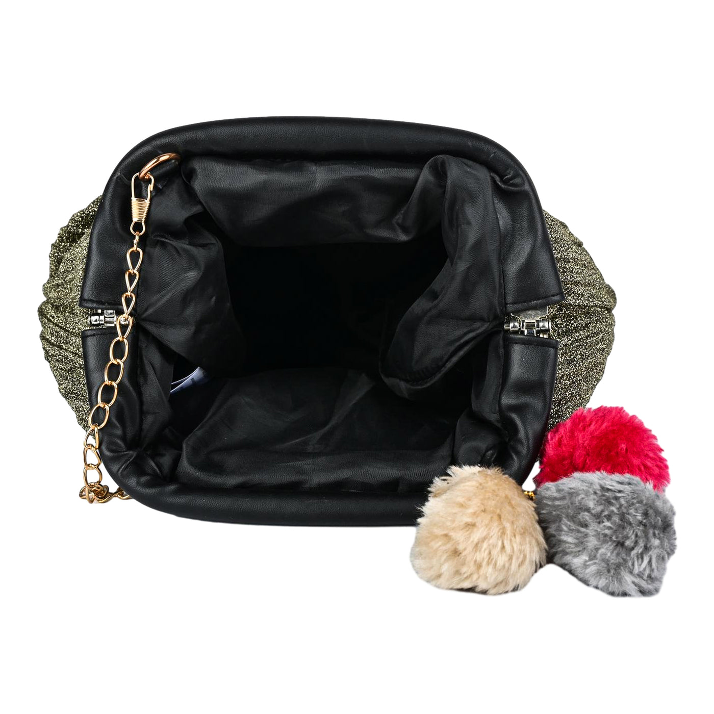 ENSAC Women's Pleated Clutch Bag | Handbag in Textured Synthetic Fabric – Stylish Party Purse