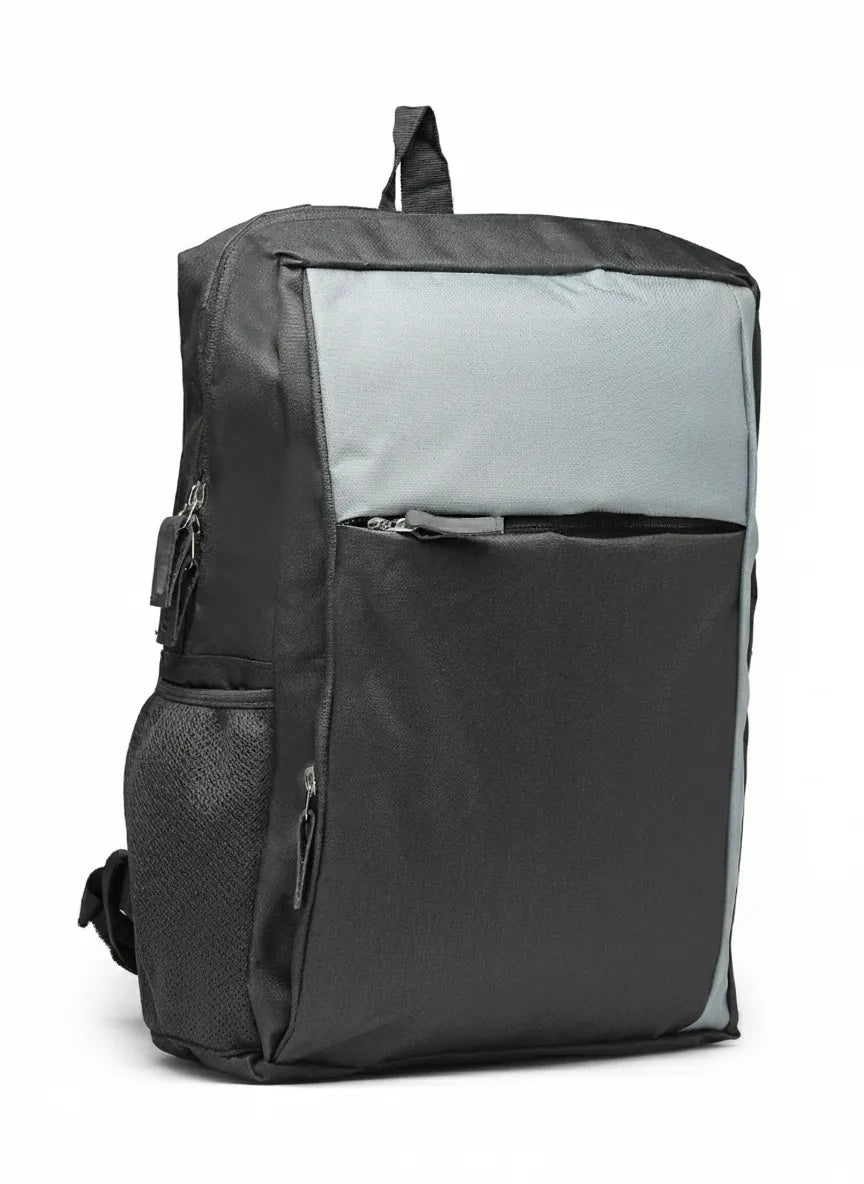 Ensac Black & Grey Backpack | Stylish Laptop & Travel Backpack for Men