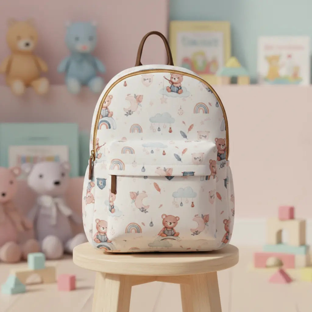 Kids Yellow Backpack | Cute Cartoon Printed School & Daily Use Bag