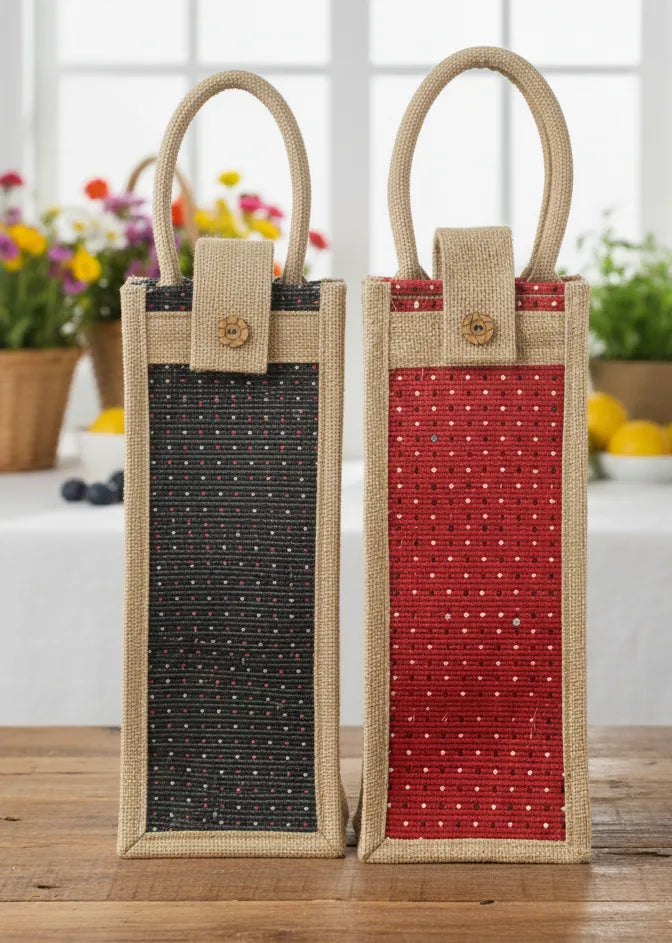 Ensac Jute Bottle Bag Combo – Pack of 2