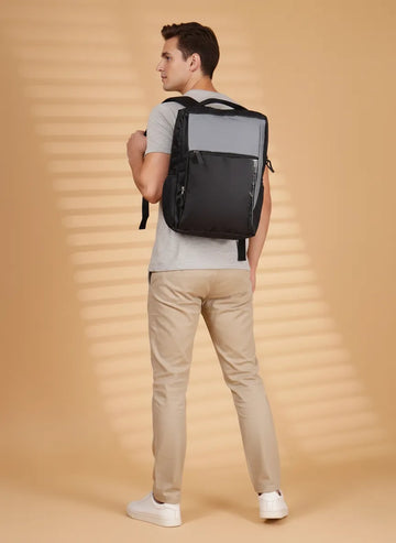 Ensac Black & Grey Backpack | Stylish Laptop & Travel Backpack for Men