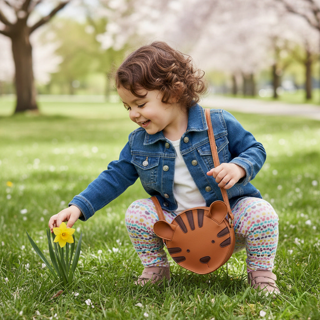 ENSAC Kids Cute Tiger Bag | Stylish & with Adjustable Strap | Ideal for Birthday Gifts & Daily Use