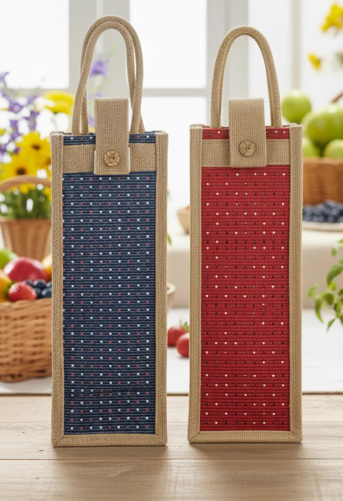 Ensac Jute Bottle Bag Combo – Pack of 2