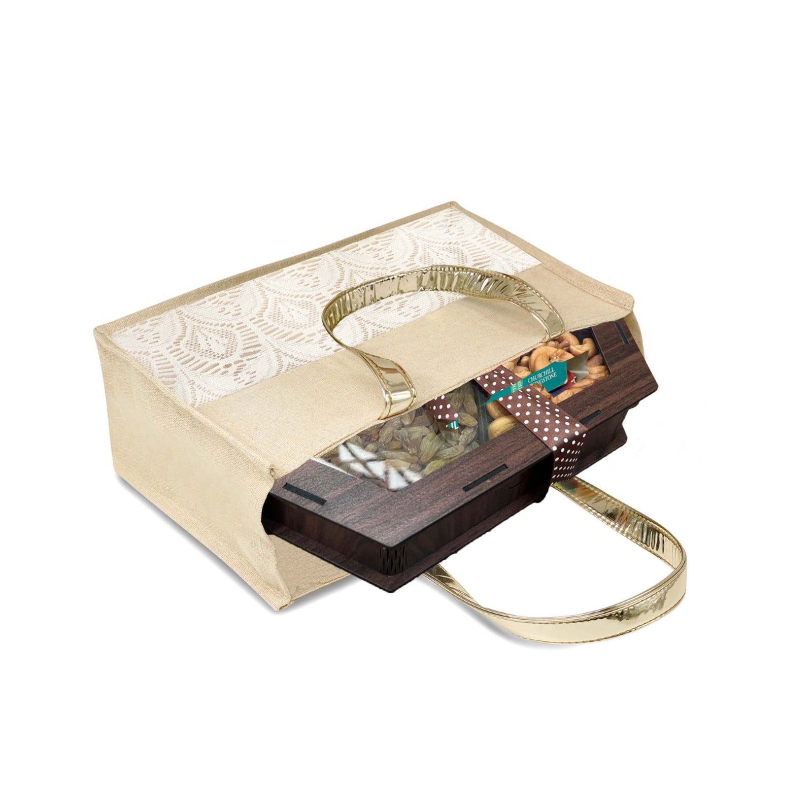 Ensac Eco-Friendly Women Handbag | Premium Jute Tote Bag with Stylish Lace Design
