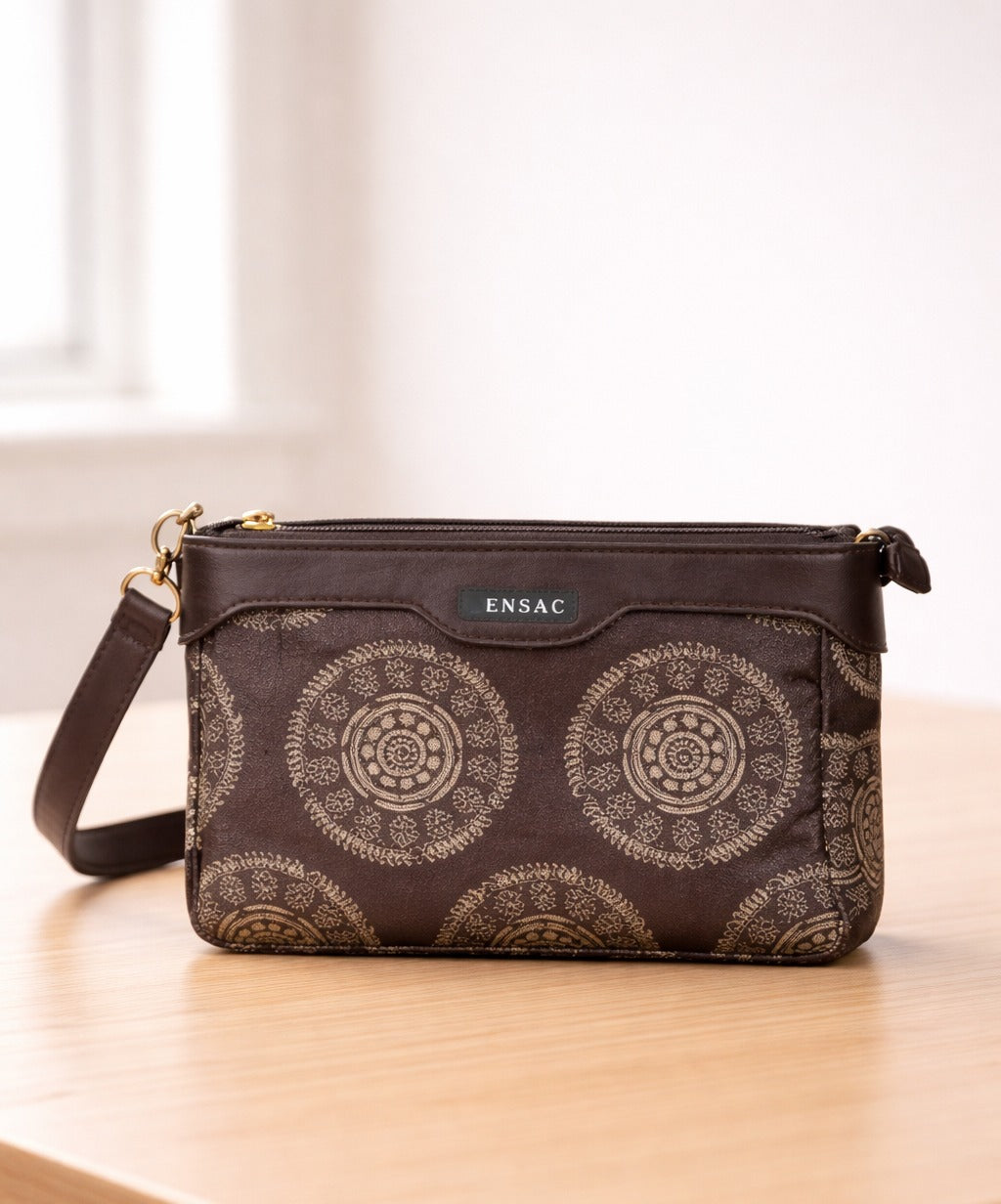 Ethnic Print Crossbody Sling Bag for Women | Lightweight Daily Sling Purse