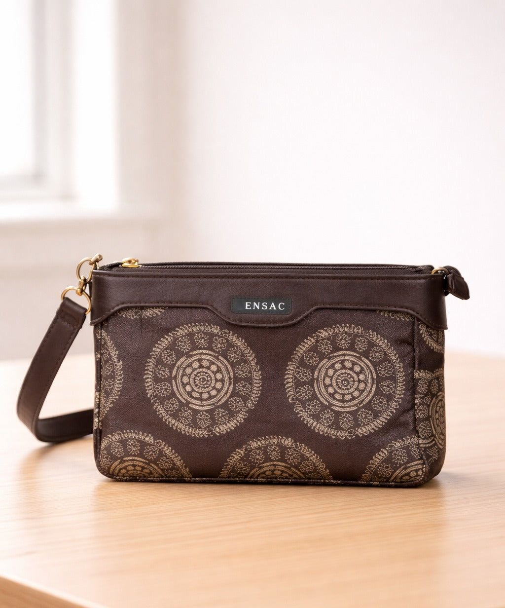 Ethnic Print Women Crossbody Sling Bag | Lightweight Purse ensacworld